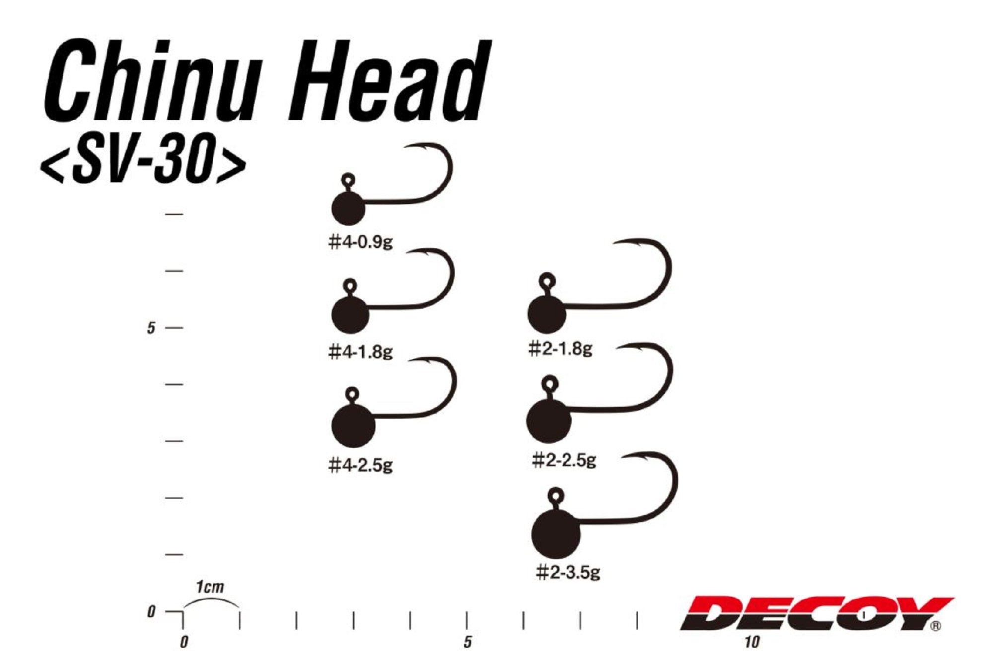 Decoy SV-30 Jig Head Chinu Head Heavy Duty Hook Size 2 , 1/16 oz (2358)