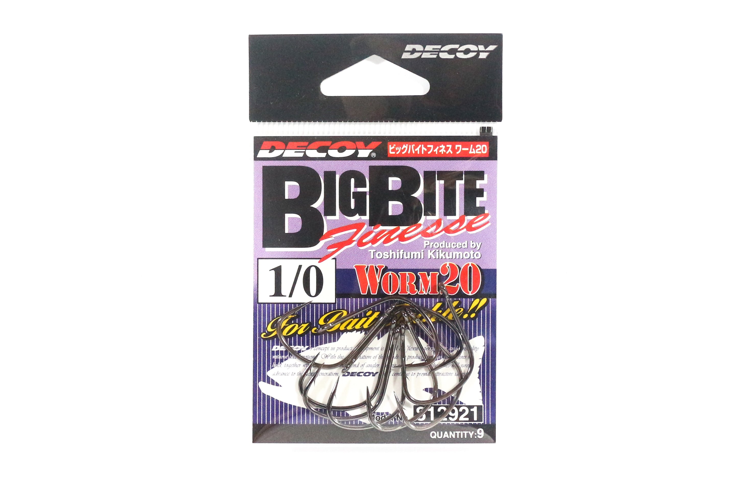 Decoy Worm 20 Big Bite Finesse Wide Gap Hooks Size 1/0 (2921)
