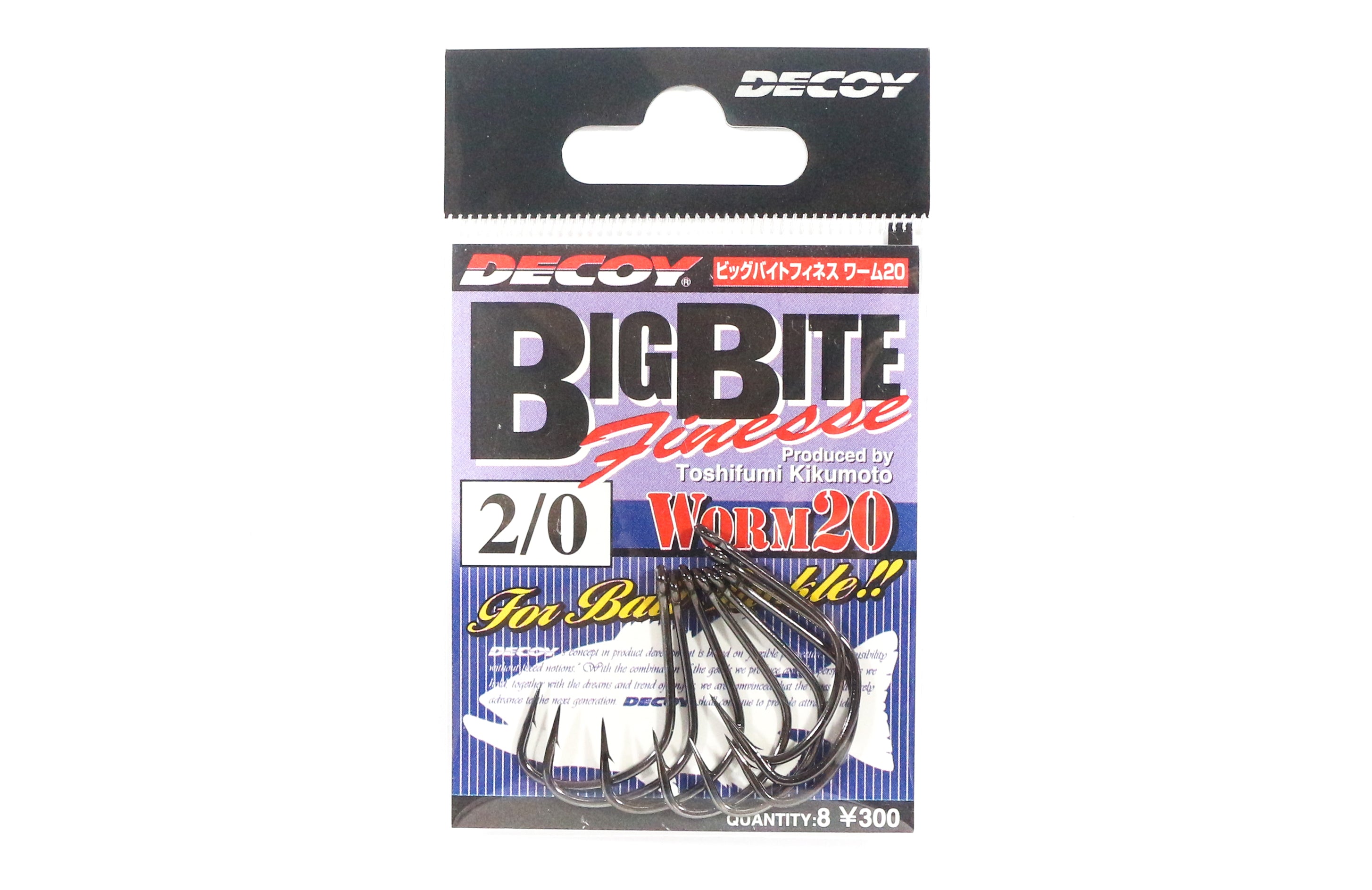 Decoy Worm 20 Big Bite Finesse Wide Gap Hooks Size 2/0 (2938)