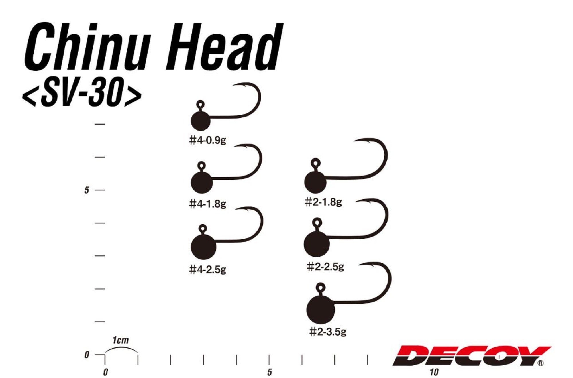 Decoy SV-30 Jig Head Chinu Head Heavy Duty Hook Size 4 , 1/16 oz (3362)