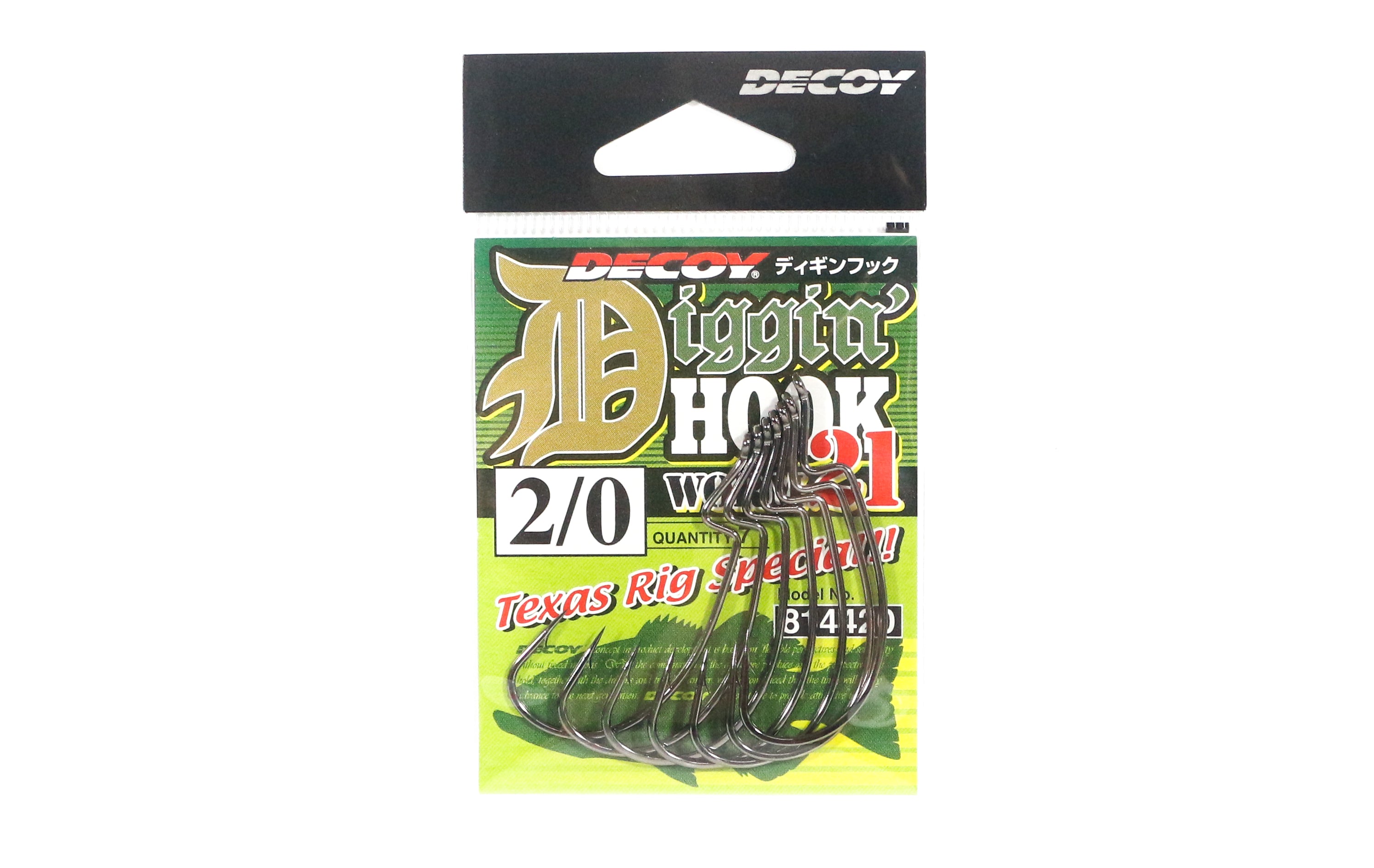 Decoy Worm 21 Diggin Hook Texas Rig Special Hooks Size 2/0 (4420)