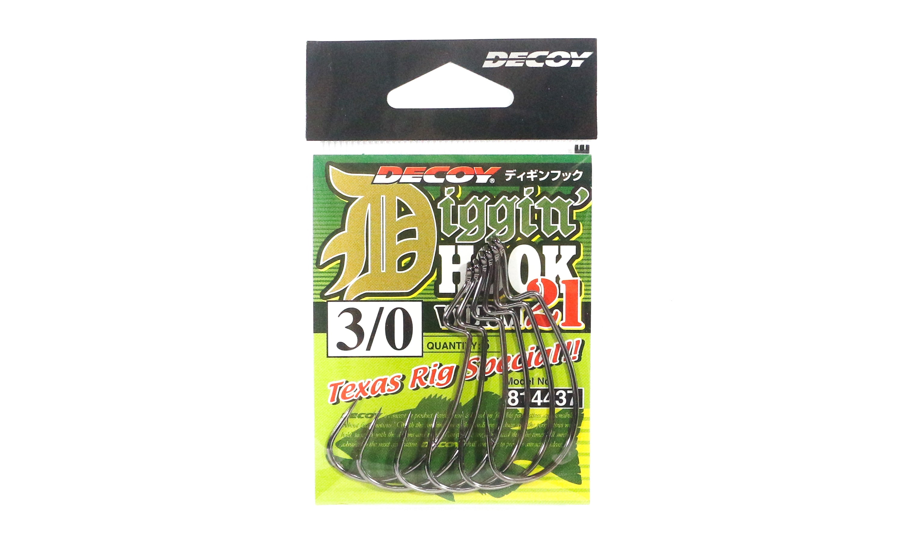 Decoy Worm 21 Diggin Hook Texas Rig Special Hooks Size 3/0 (4437)