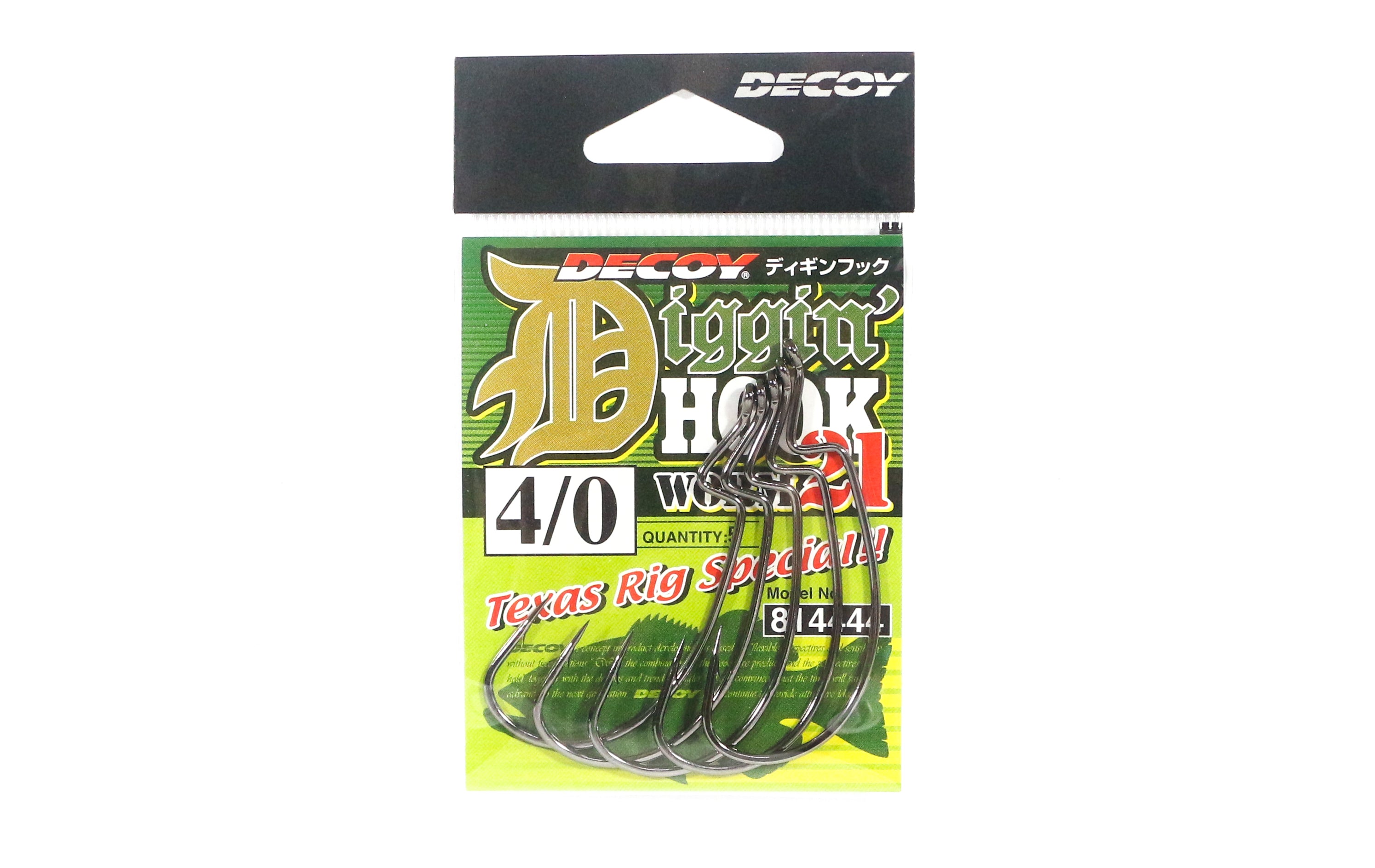 Decoy Worm 21 Diggin Hook Texas Rig Special Hooks Size 4/0 (4444)
