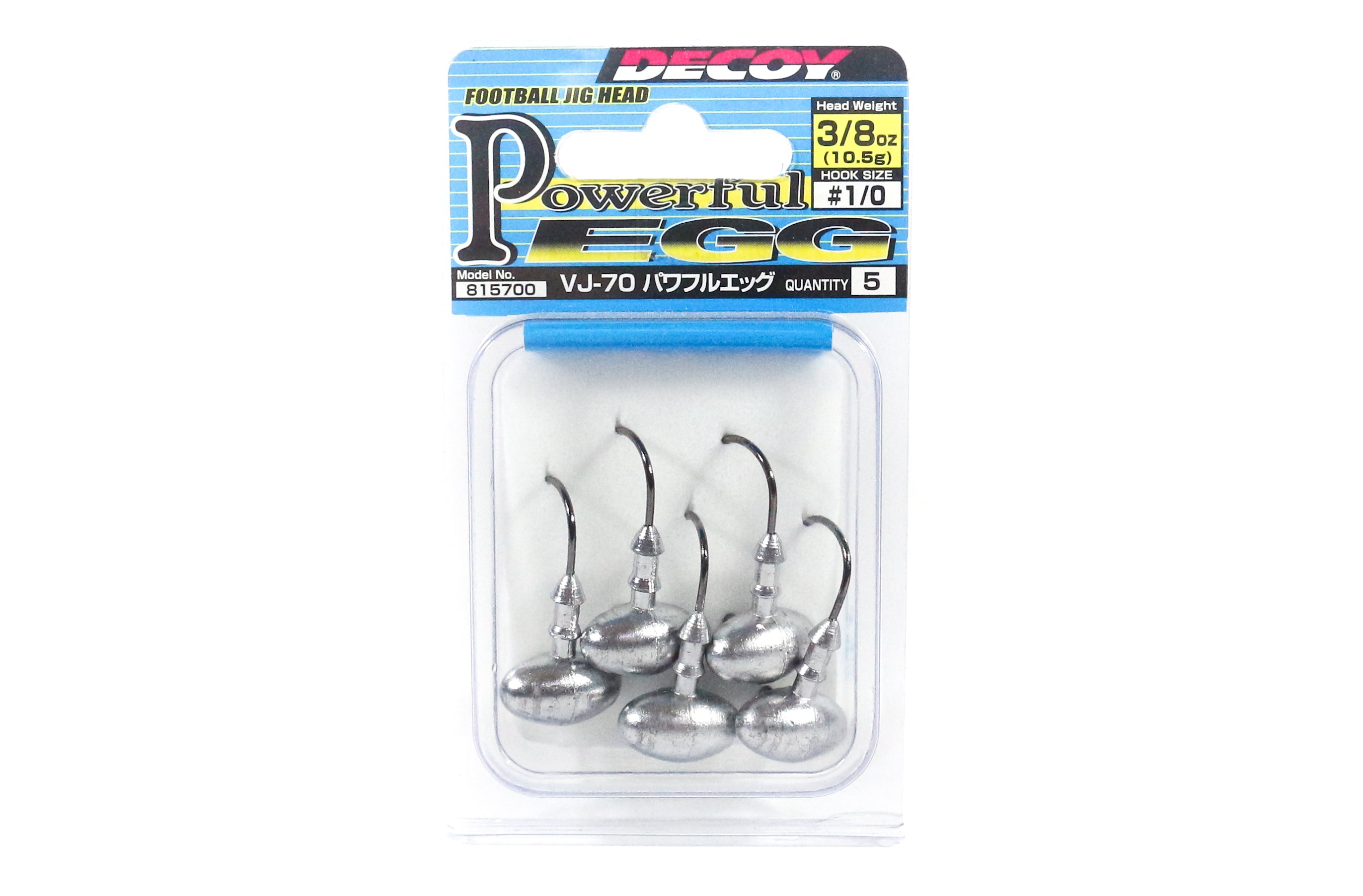 Decoy VJ-70 Jig Head Powerful Egg Football Jighead Hook 1/0,3/8 oz (5700)
