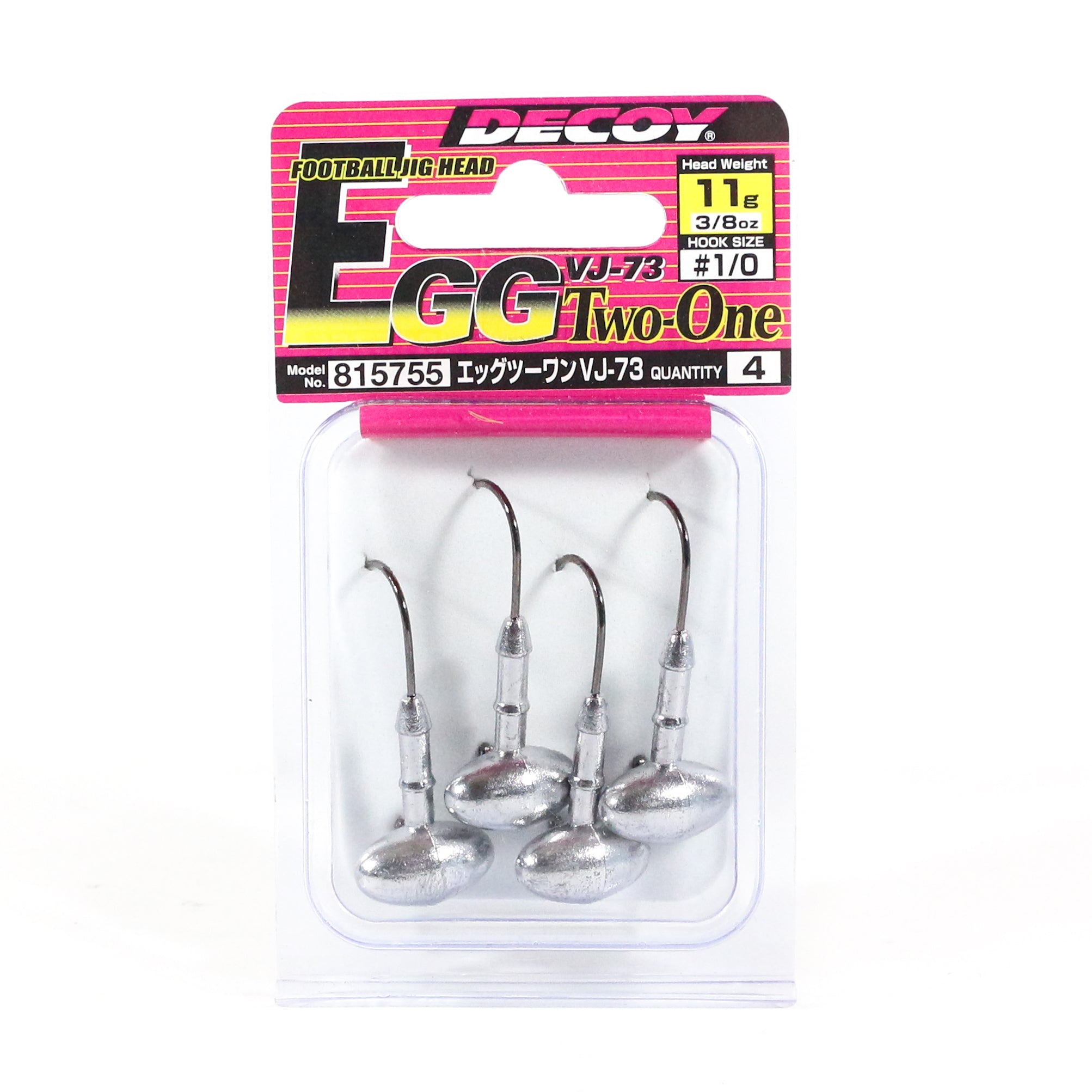 Decoy VJ-73 Jig Head Egg Two-One Hook Size 1/0 , 10 grams (5755)