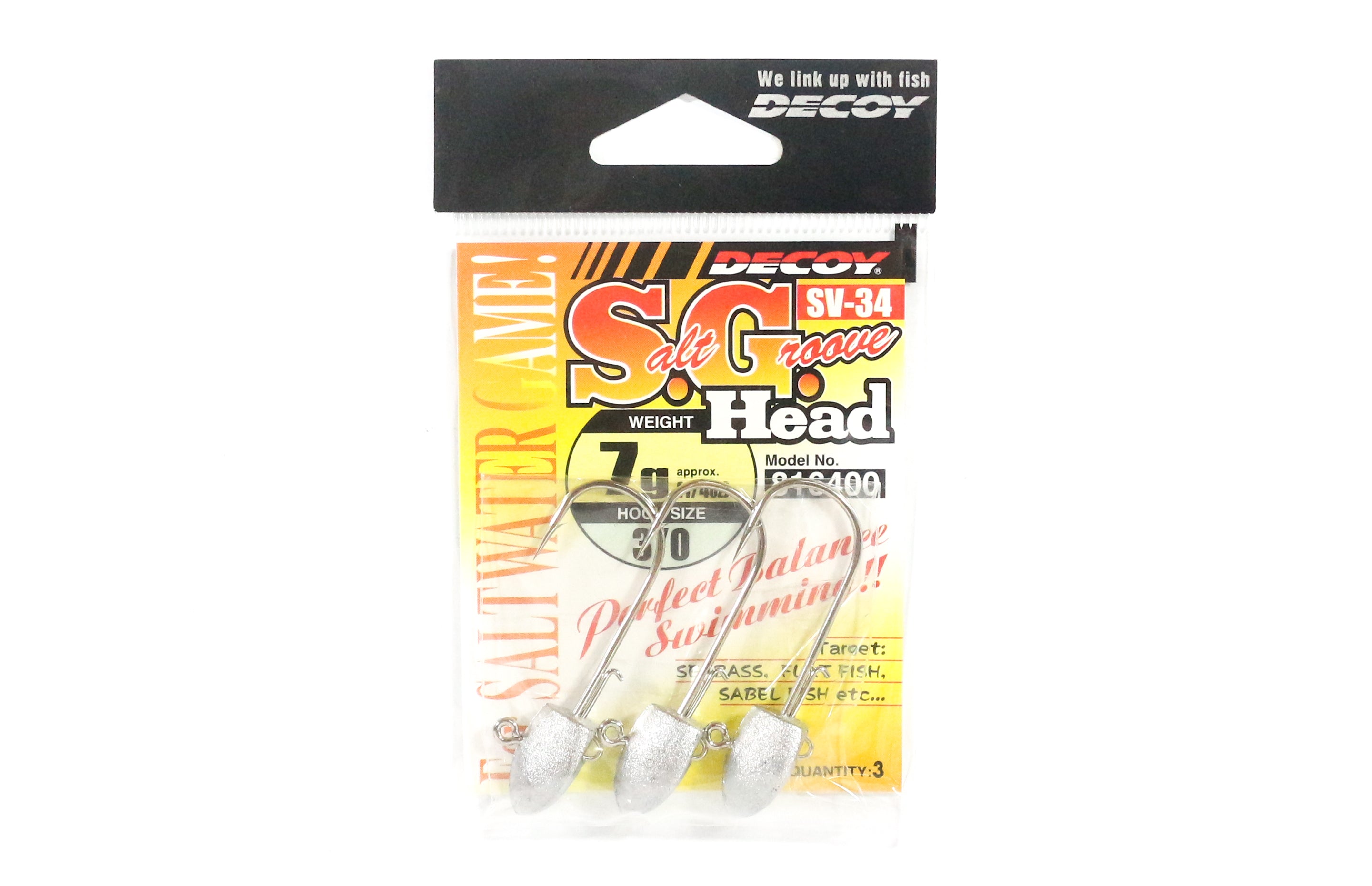 Decoy SV-34 Jig Head Salt Groove S.G Head Size 3/0 , 7 grams (6400)