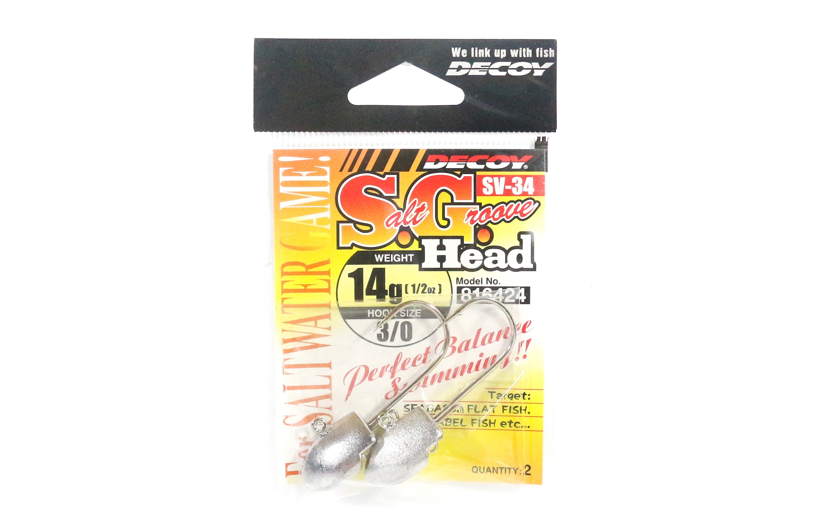 Decoy SV-34 Jig Head Salt Groove S.G Head Size 3/0 , 14 grams (6424)