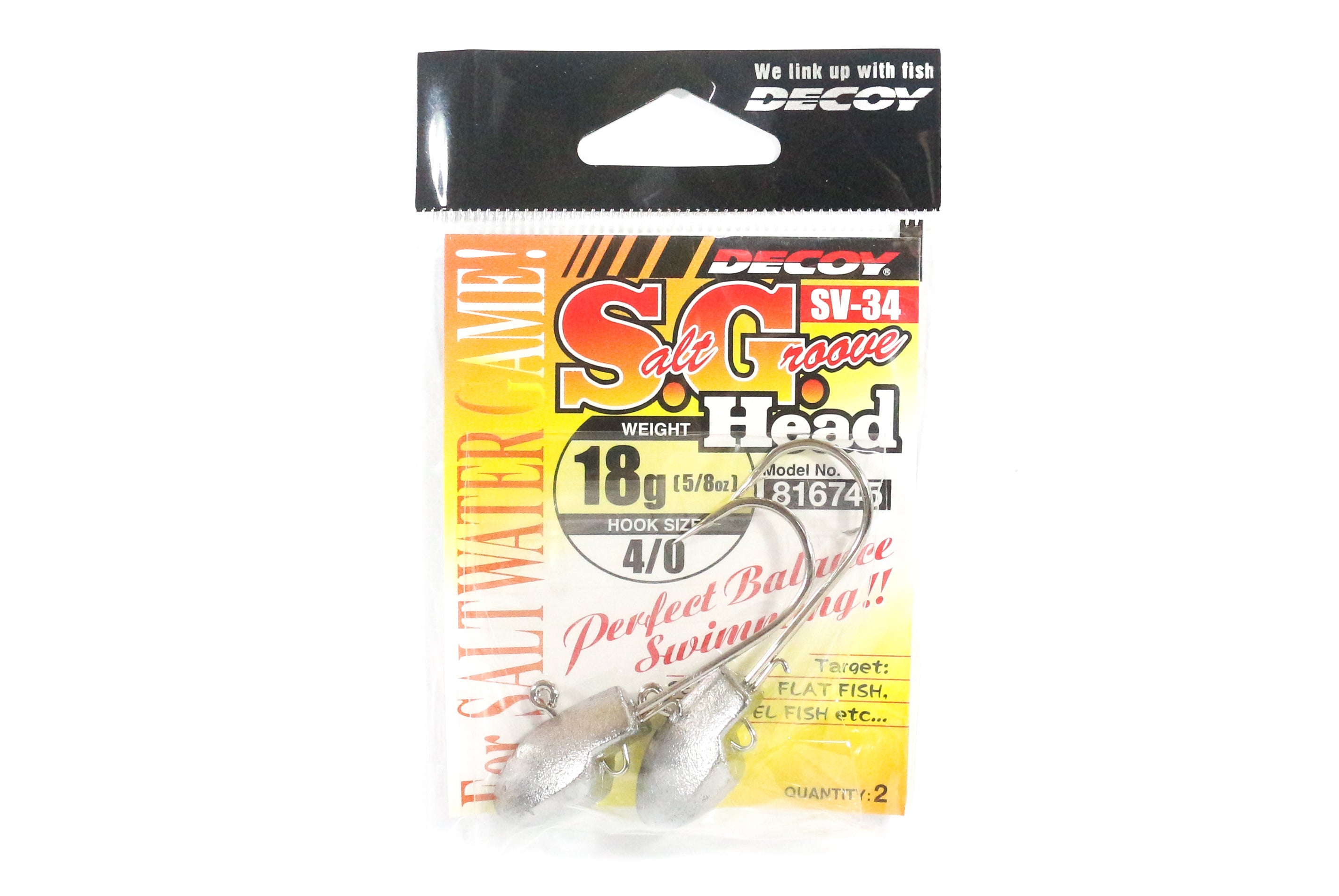 Decoy SV-34 Jig Head Salt Groove S.G Head Size 4/0 , 18 grams (6745)