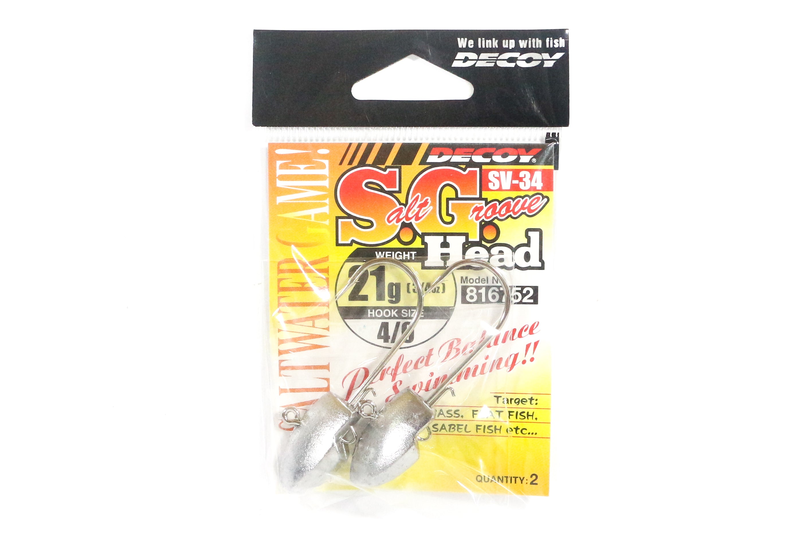 Decoy SV-34 Jig Head Salt Groove S.G Head Size 4/0 , 21 grams (6752)