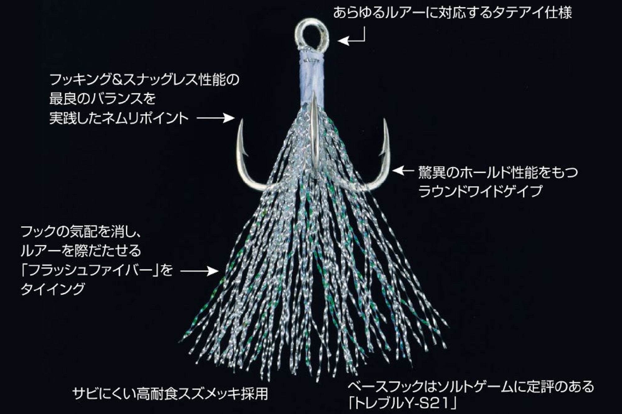 Decoy FB III Treble Hook Fiber Size 4 (8565)