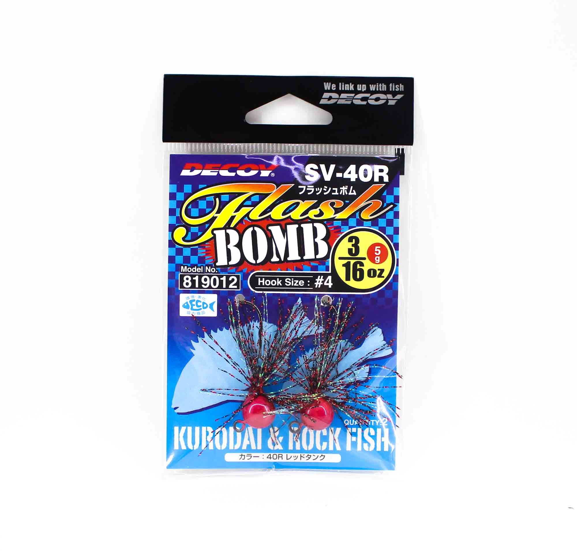 Decoy SV-40R Jig Head Flash Bomb Size 4 , 3/16 oz (9012)