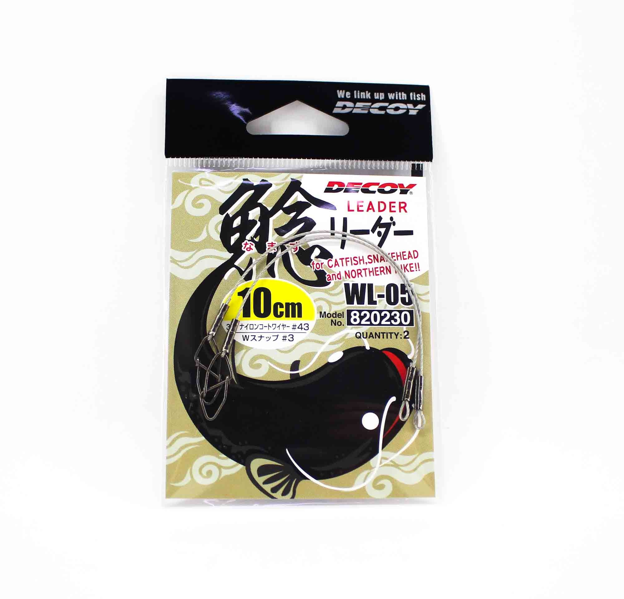 Decoy WL-05 Wire Leader 10cm #43 Snap Size 3 (0230)