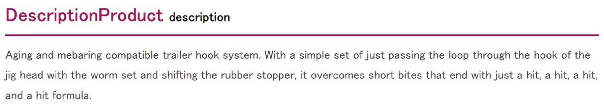 Decoy TJ-01 Trailer Jack Mini Fiber Hook Size M (0889)