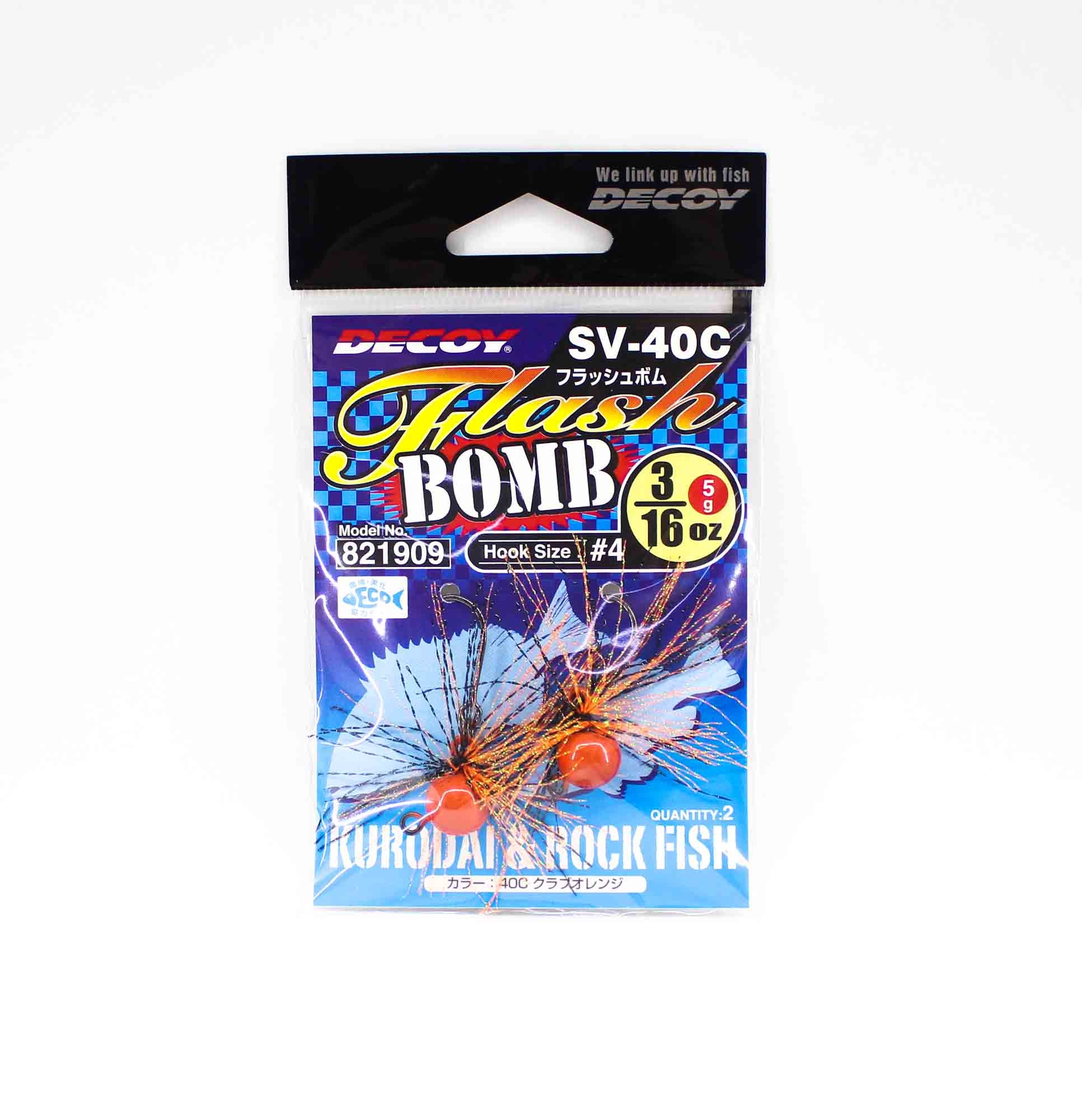 Decoy SV-40C Jig Head Flash Bomb Size 4 , 3/16 oz (1909)