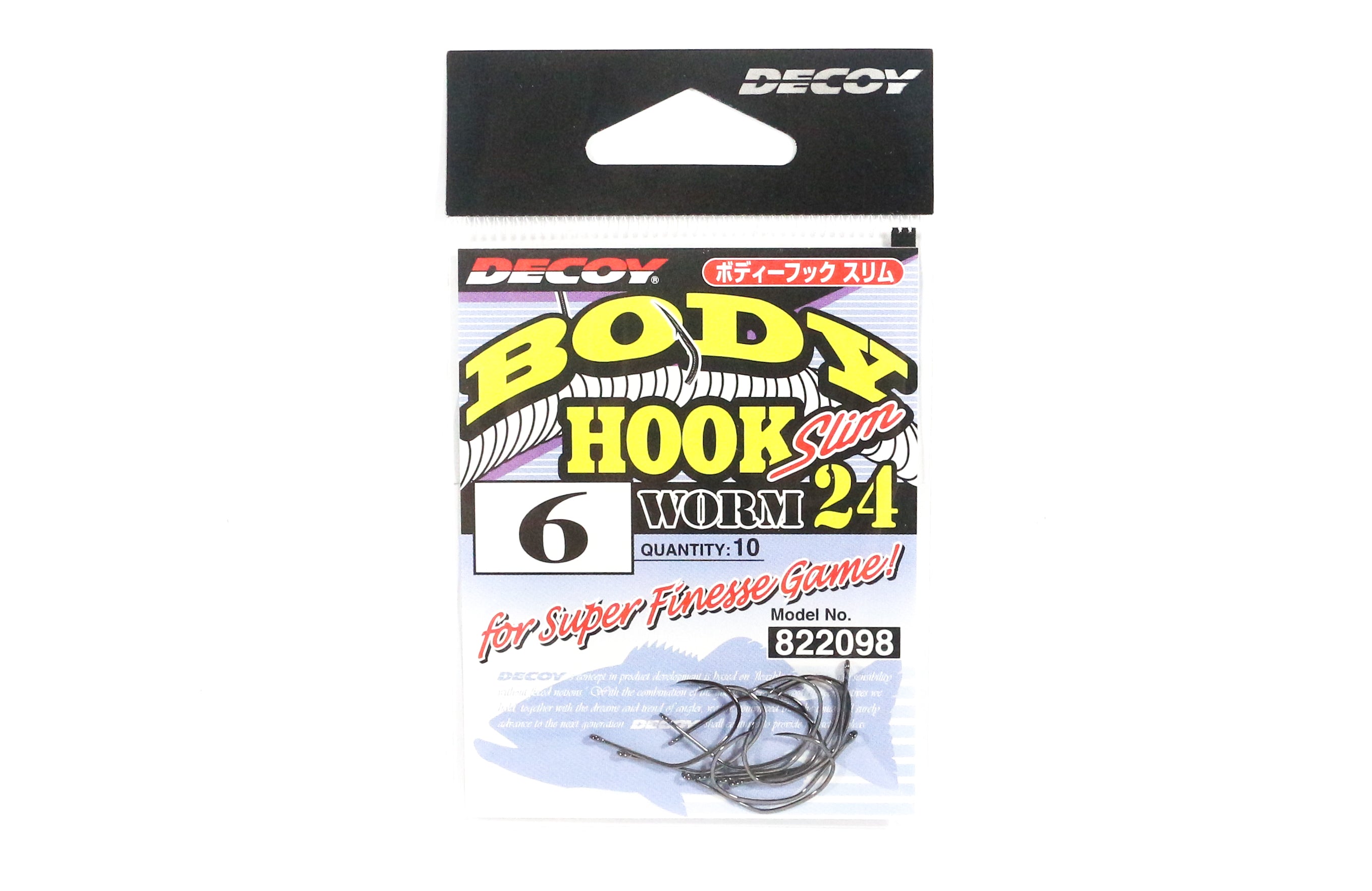 Decoy Worm 24 Body Hook Slim Worm Wacky Rig Size 6 (2098)