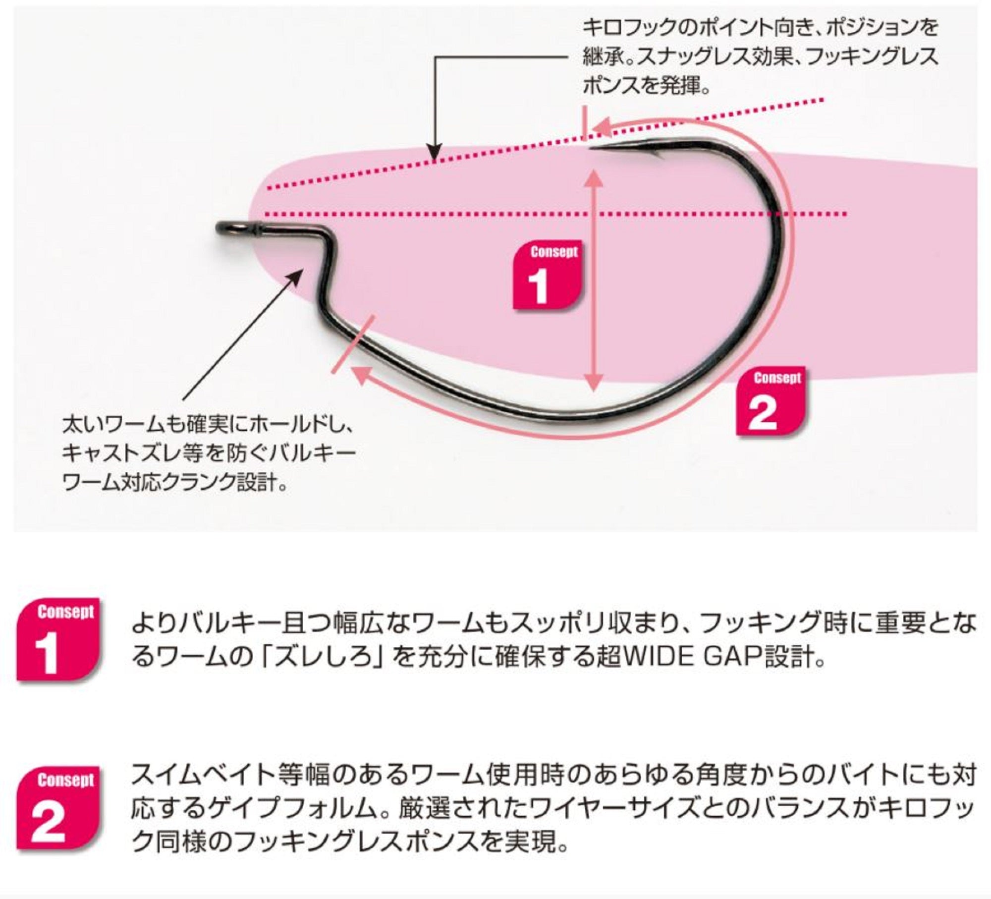 Decoy Worm 25KG Wide Gap Offset Worm Hooks Size 1/0 (3439)