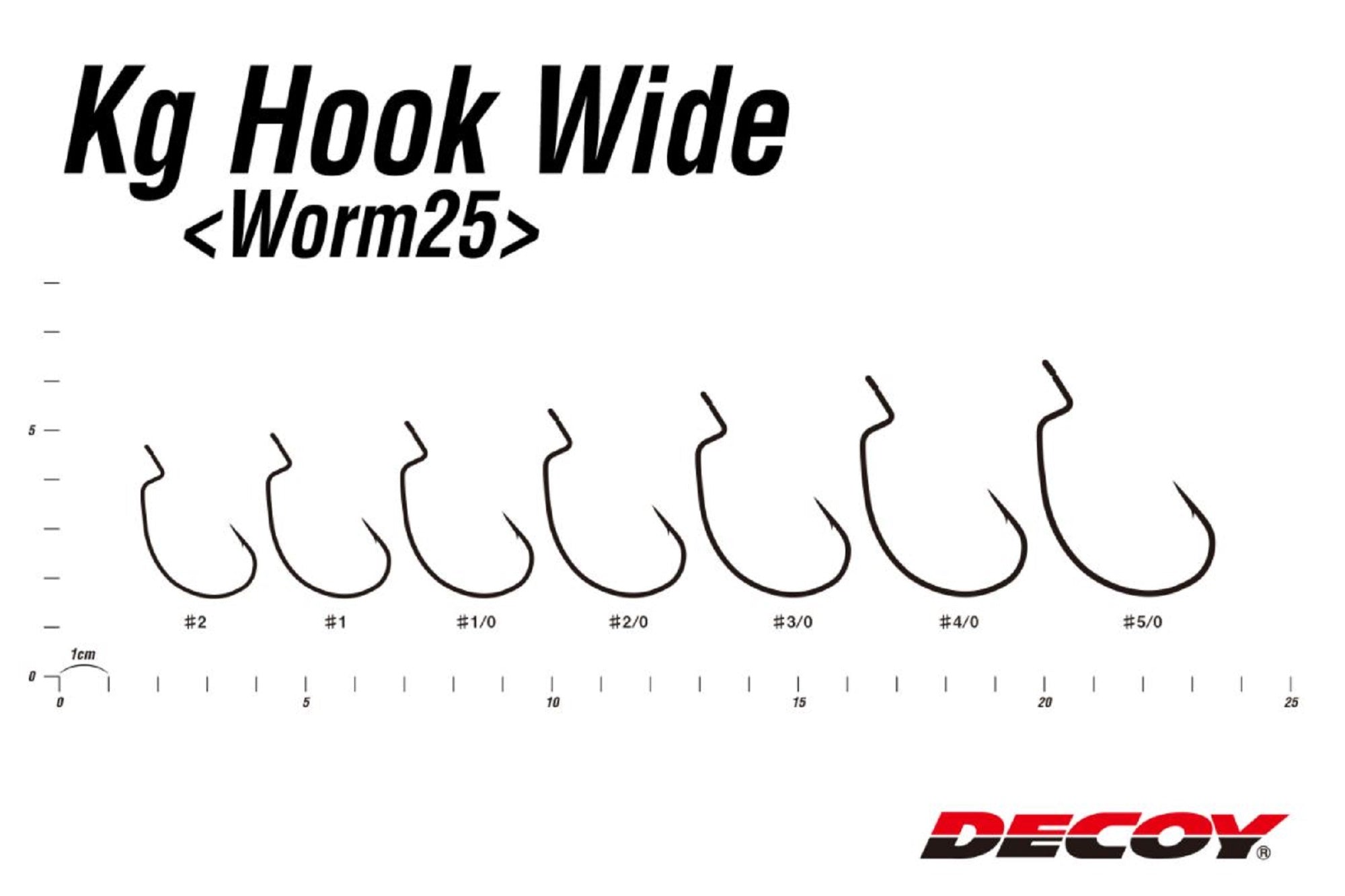 Decoy Worm 25KG Wide Gap Offset Worm Hooks Size 1/0 (3439)