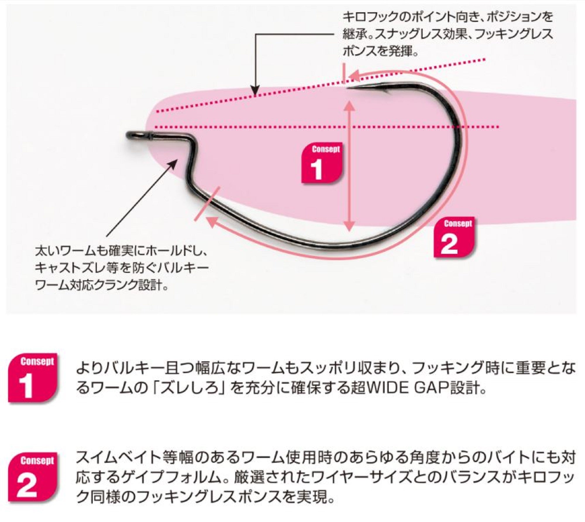 Decoy Worm 25KG Wide Gap Offset Worm Hooks Size 2/0 (3446)