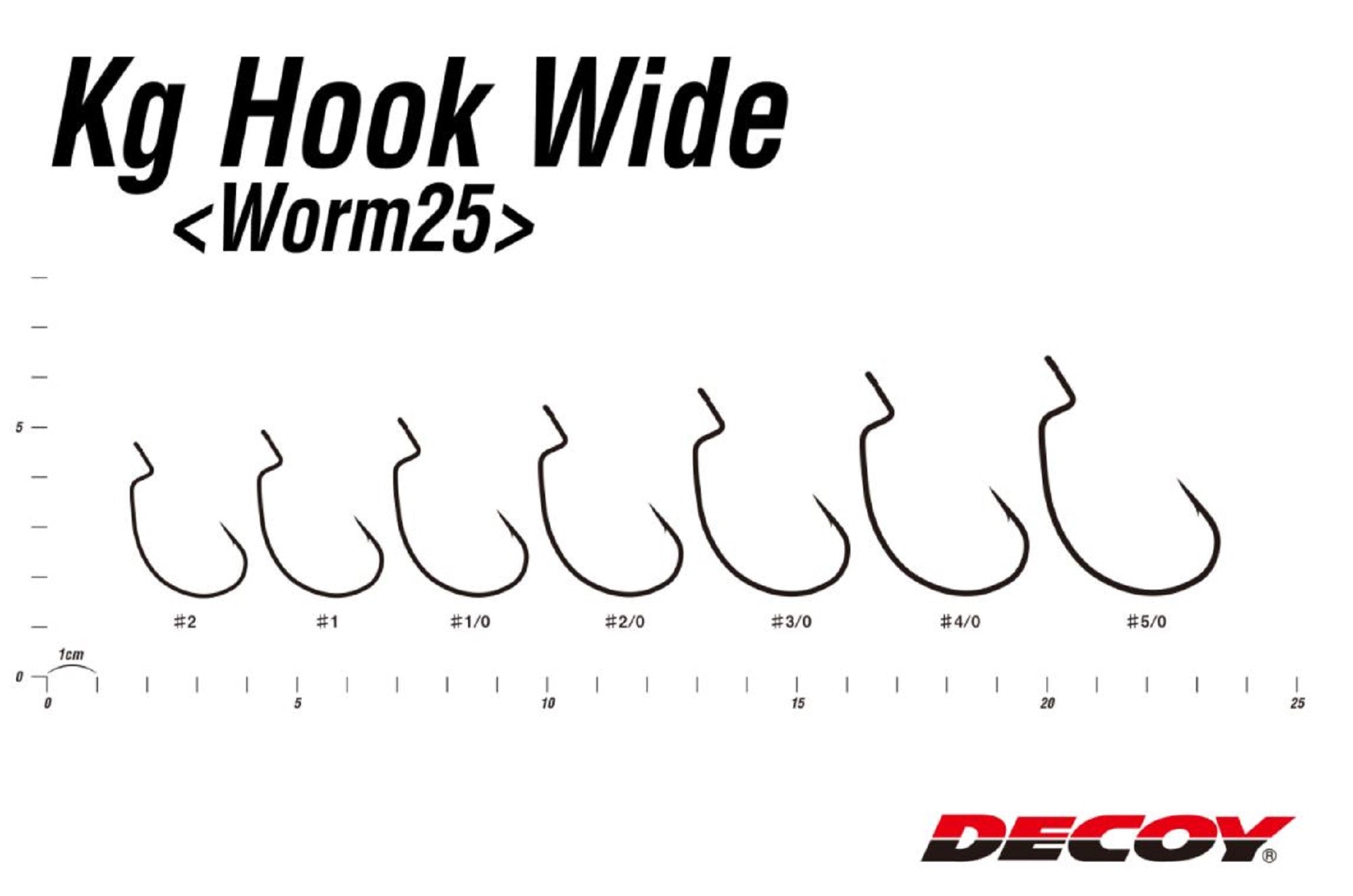 Decoy Worm 25KG Wide Gap Offset Worm Hooks Size 2/0 (3446)