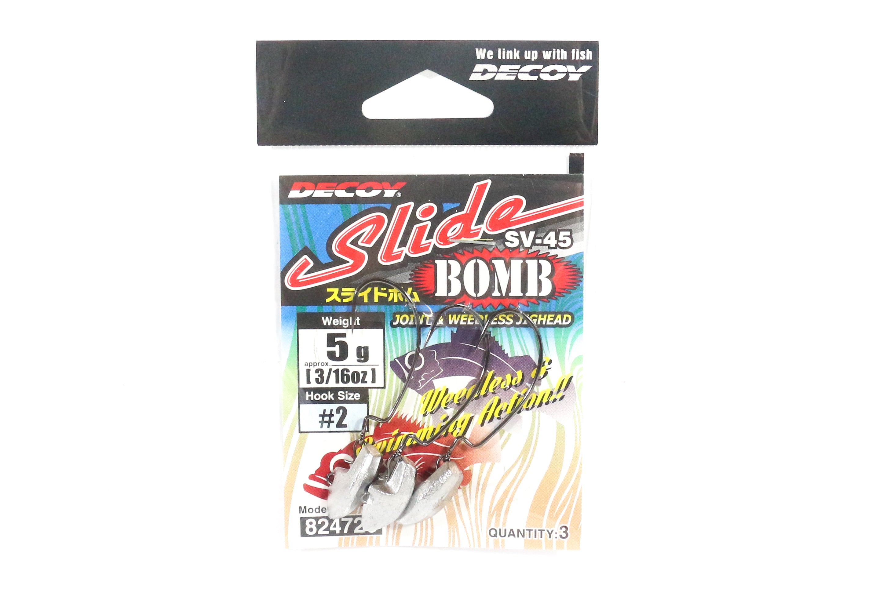 Decoy SV-45 Jig Head Slide Bomb Hook Size 2 , 5 grams (4726)