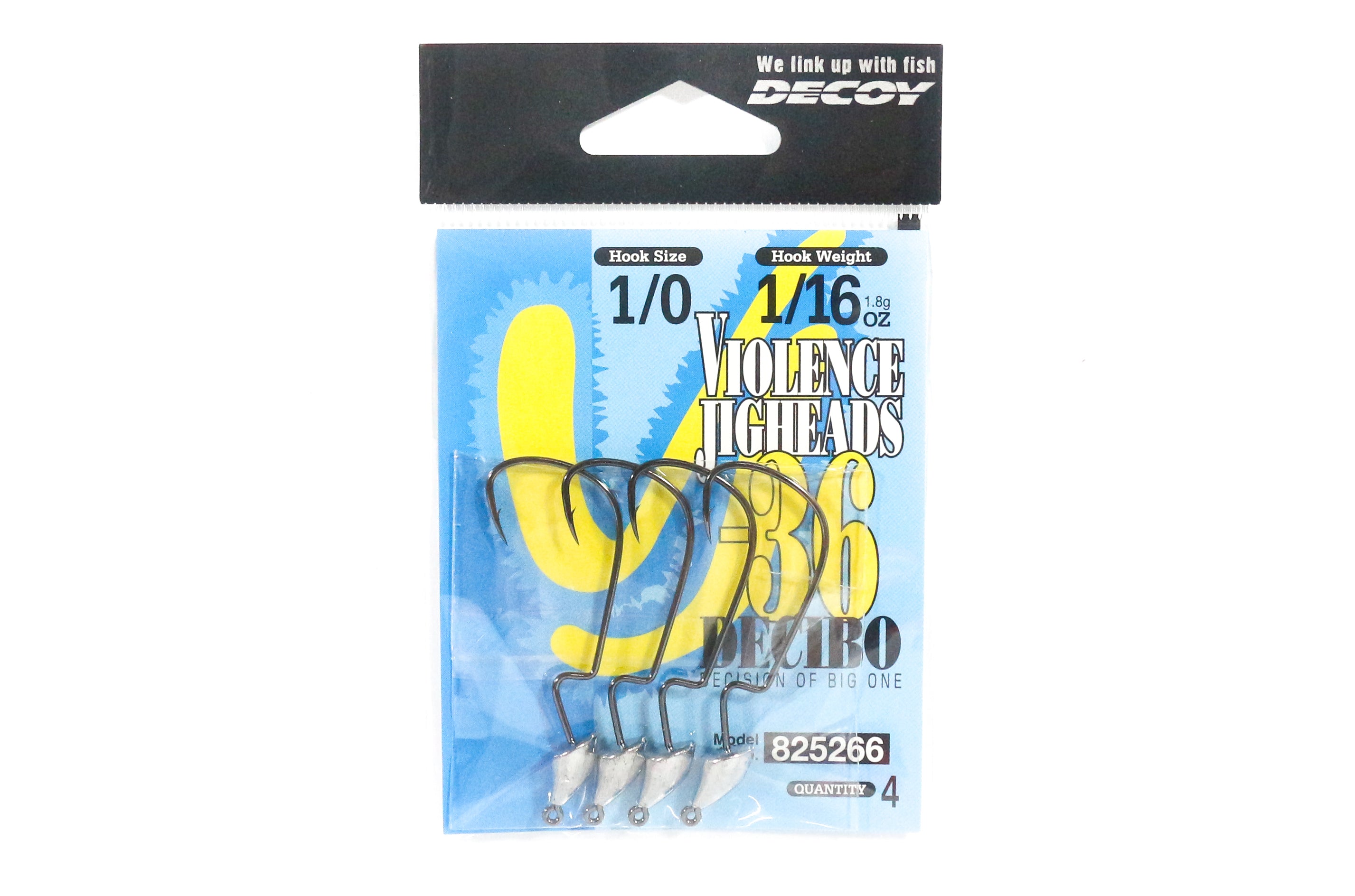 Decoy VJ-36 Jig Head Decibo Worm Hook Jig Head Size 1/0 , 1/16 oz (5266)