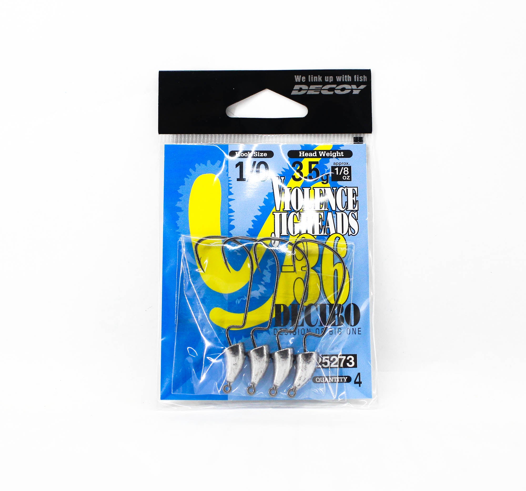 Decoy VJ-36 Jig Head Decibo Worm Hook Jig Head Size 1/0 , 1/8 oz (5273)
