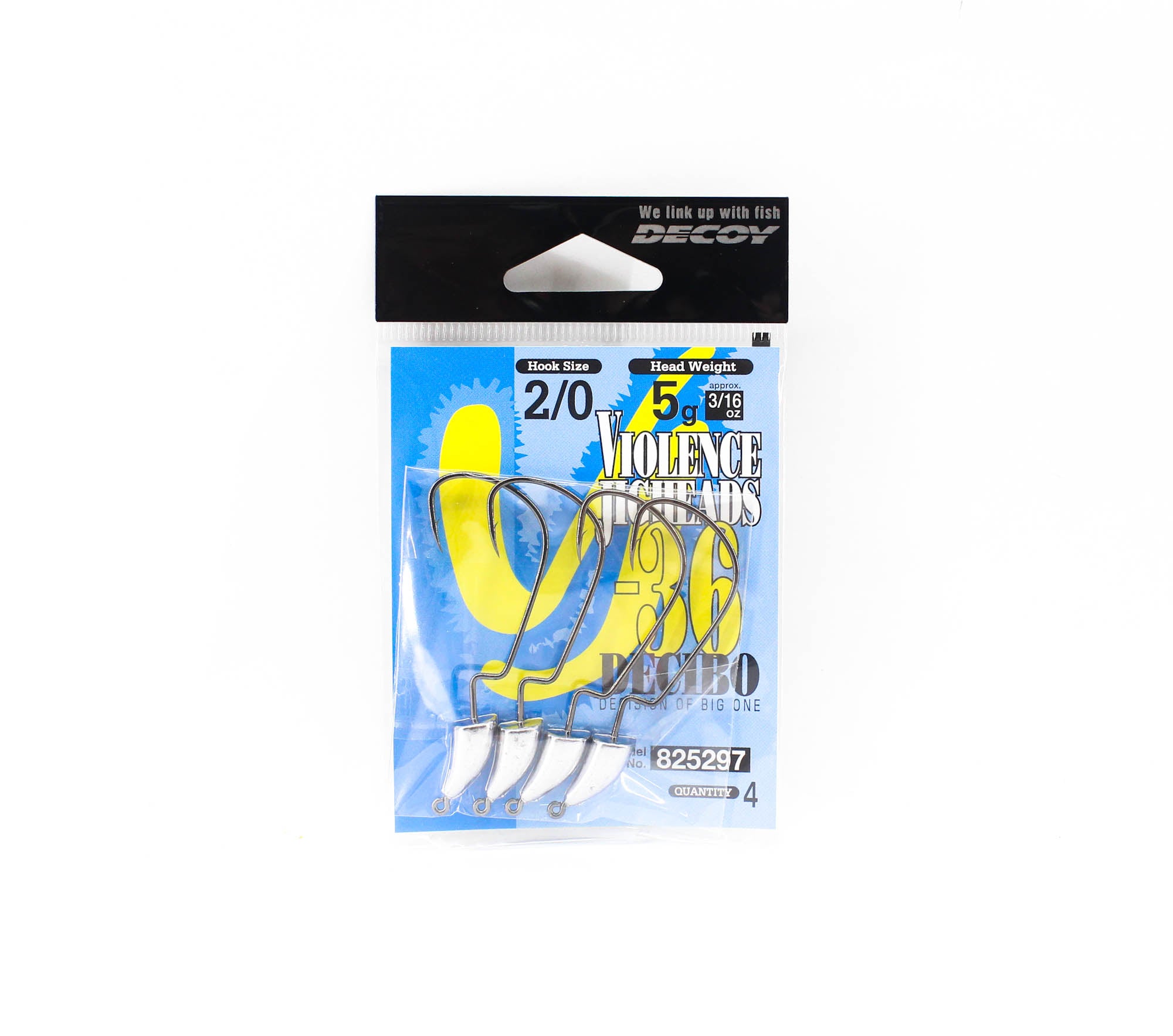 Decoy VJ-36 Jig Head Decibo Worm Hook Jig Head Size 2/0 , 3/16 oz (5297)