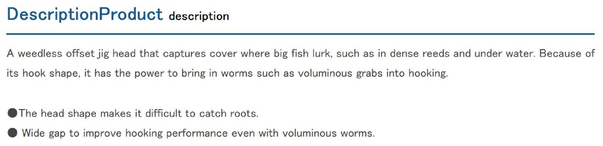 Decoy VJ-36 Jig Head Decibo Worm Hook Jig Head Size 4/0 , 1/2 oz (5334)