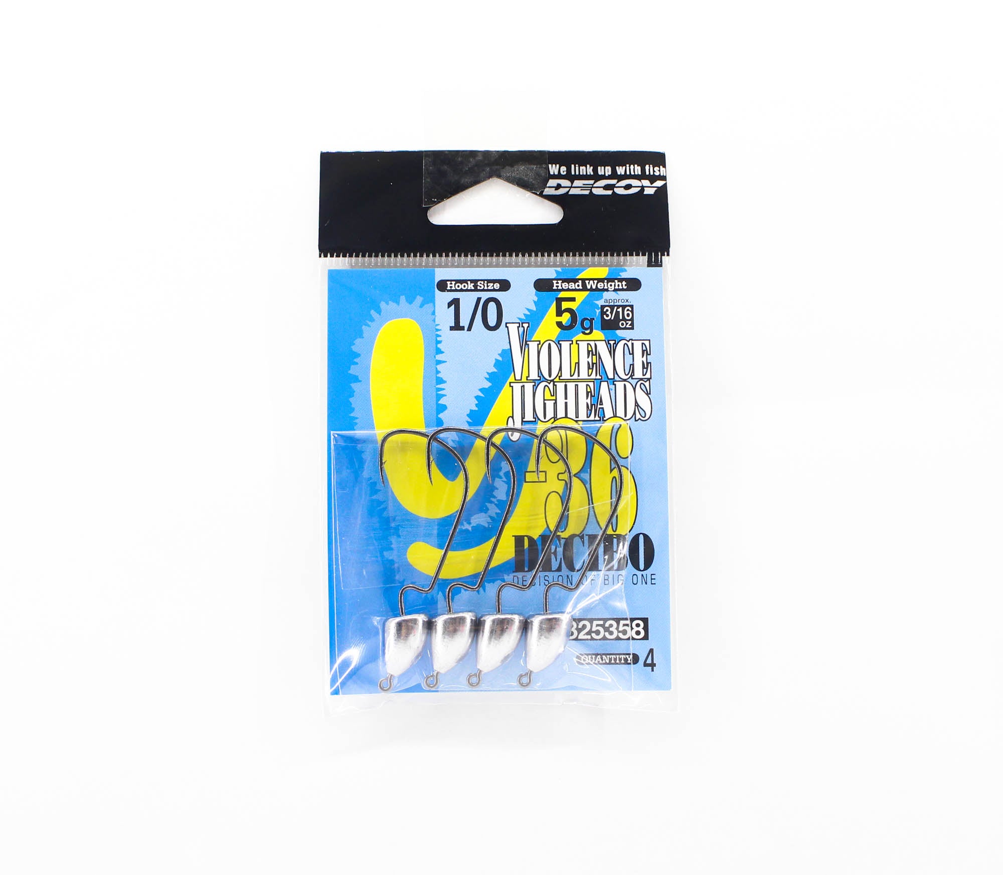 Decoy VJ-36 Jig Head Decibo Worm Hook Jig Head Size 1/0 , 3/16 oz (5358)