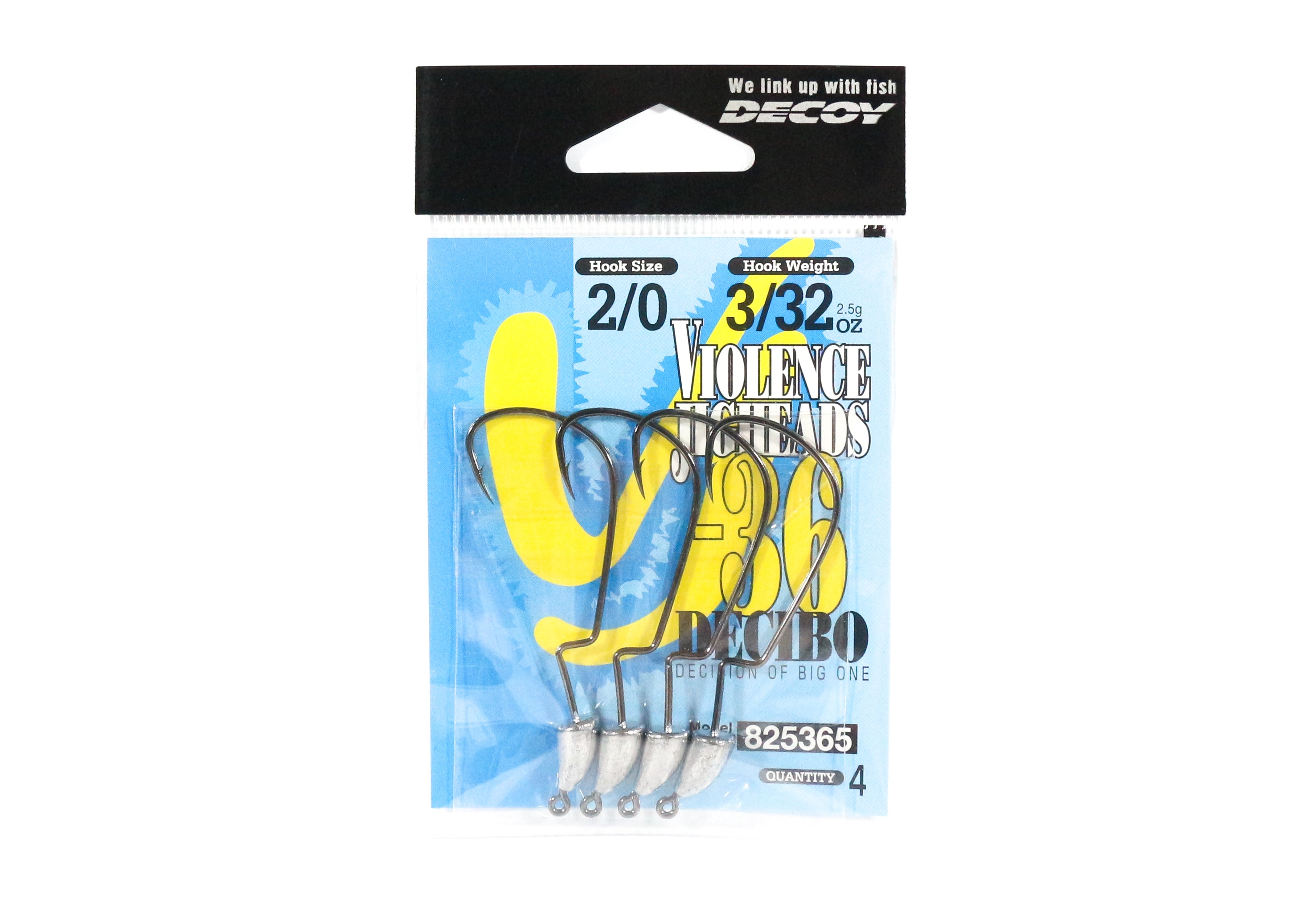 Decoy VJ-36 Jig Head Decibo Worm Hook Jig Head Size 2/0 , 3/32 oz (5365)