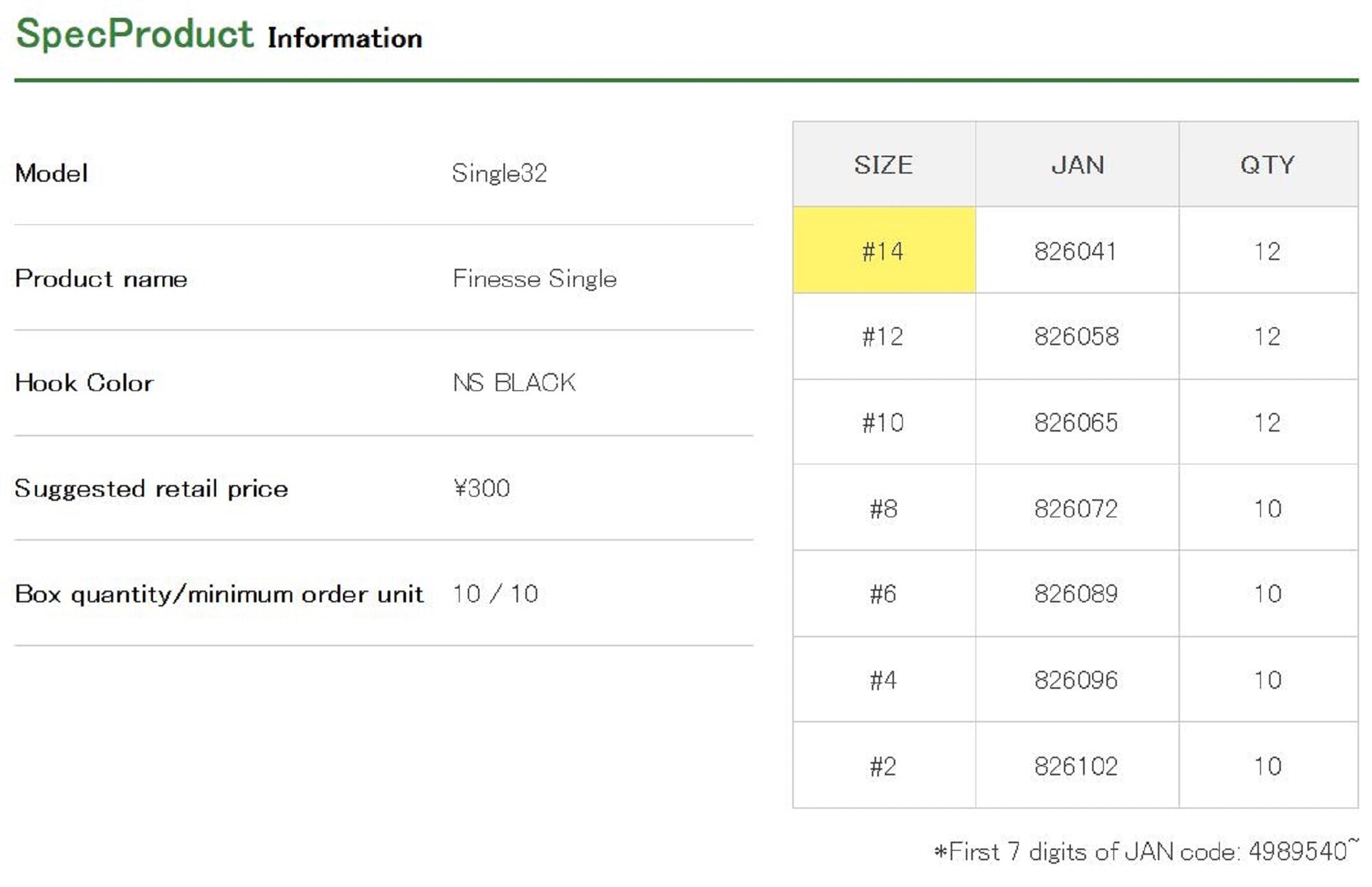 Decoy Single 32 Finesse Single Hook Size 12 (6058)