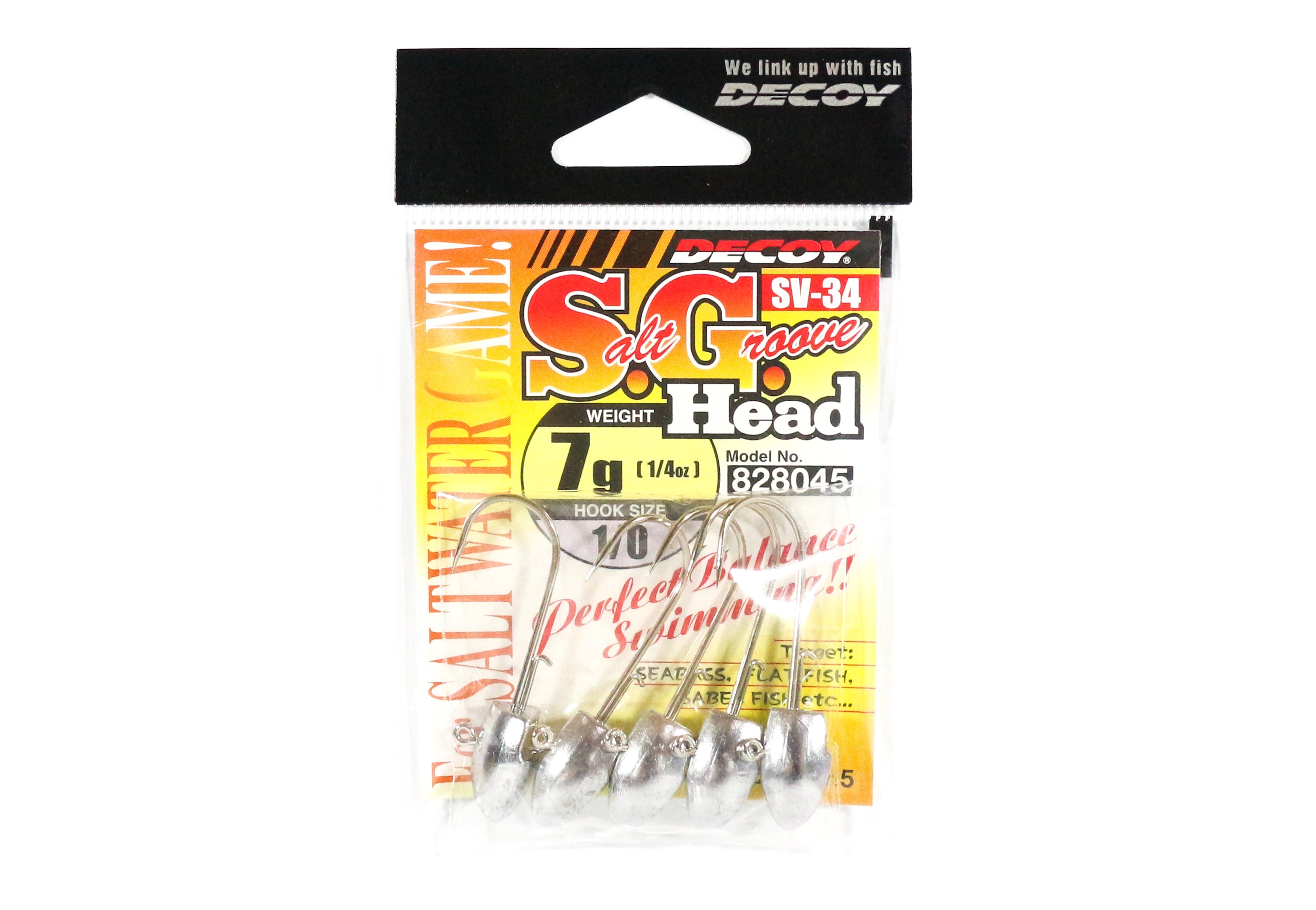 Decoy SV-34 Jig Head Salt Groove S.G Head Size 1/0 , 7 grams (8045)