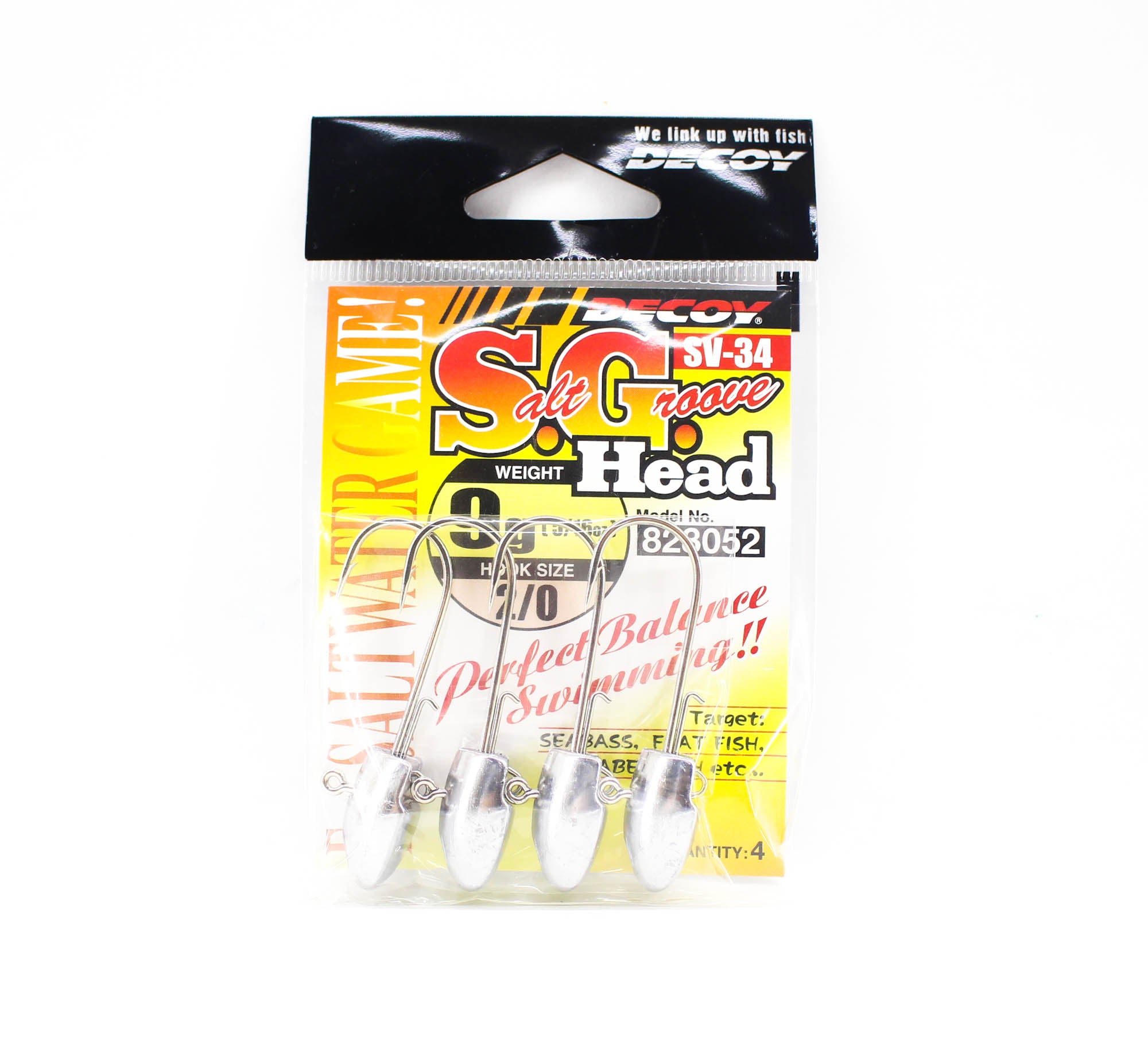 Decoy SV-34 Jig Head Salt Groove S.G Head Size 2/0 , 9 grams (8052)