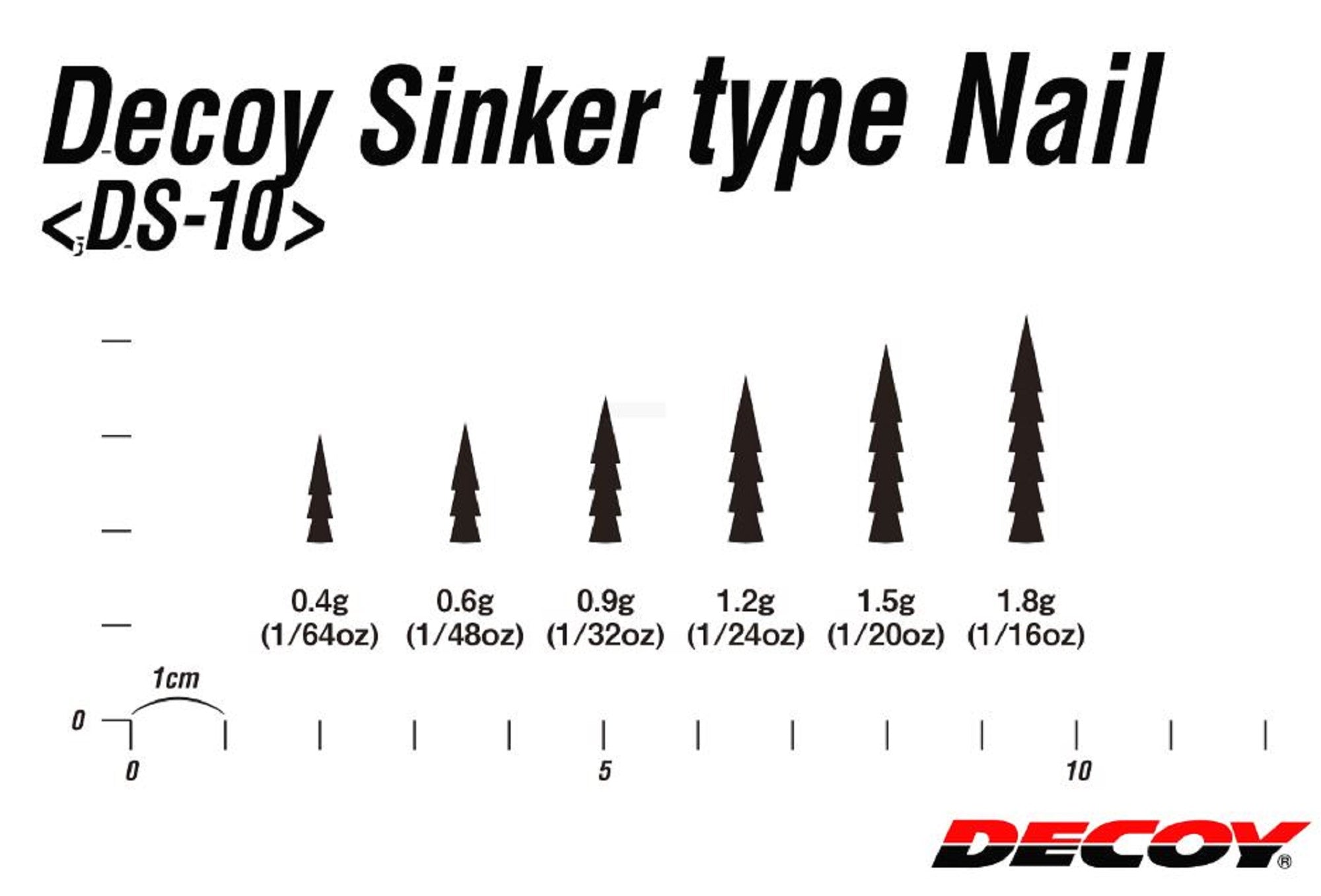 Decoy DS-10 Sinker Type Nail Size 0.4 grams (8212)