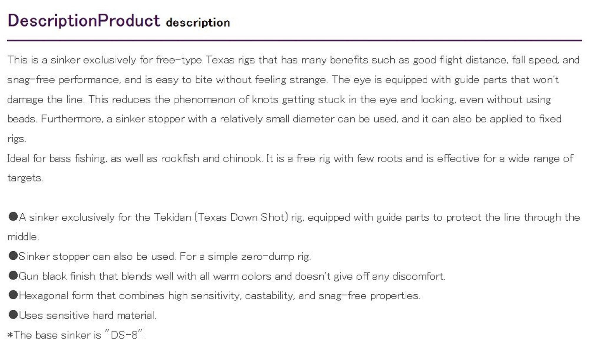 Decoy DS-9H Sinker Type TX Dan Sinker Size 21 grams (8380)