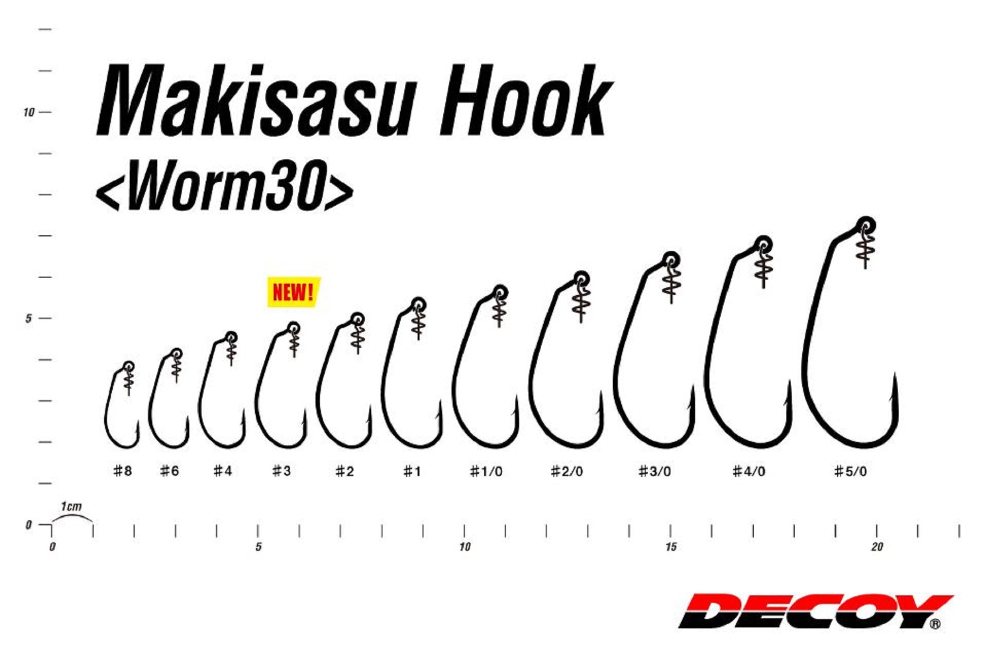 Decoy Worm 30 Makisasu Worm Hooks Size 3 (8939)
