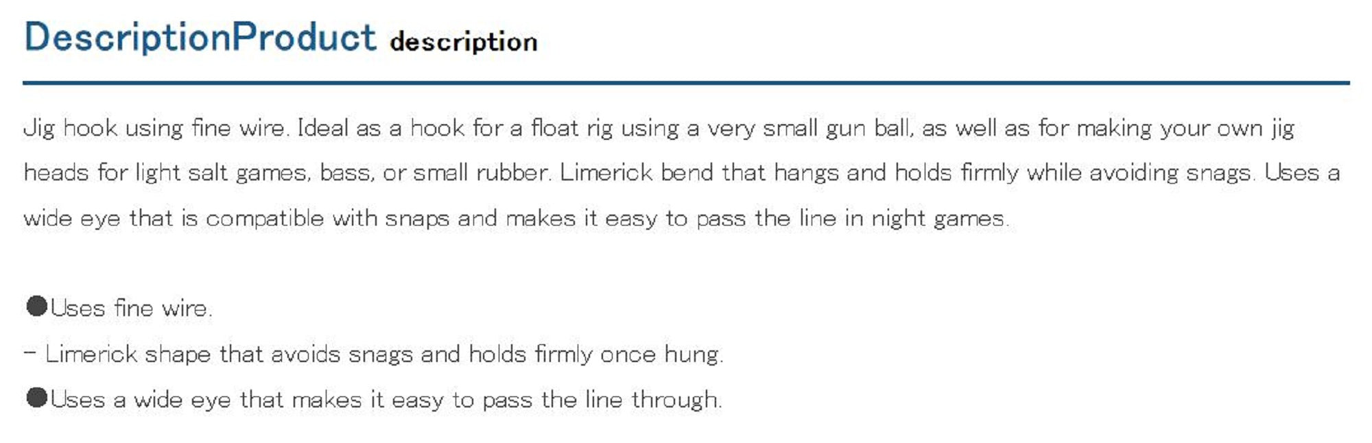Decoy Jig-51 Limerick Fine Jig Hook Size 3 (9479)