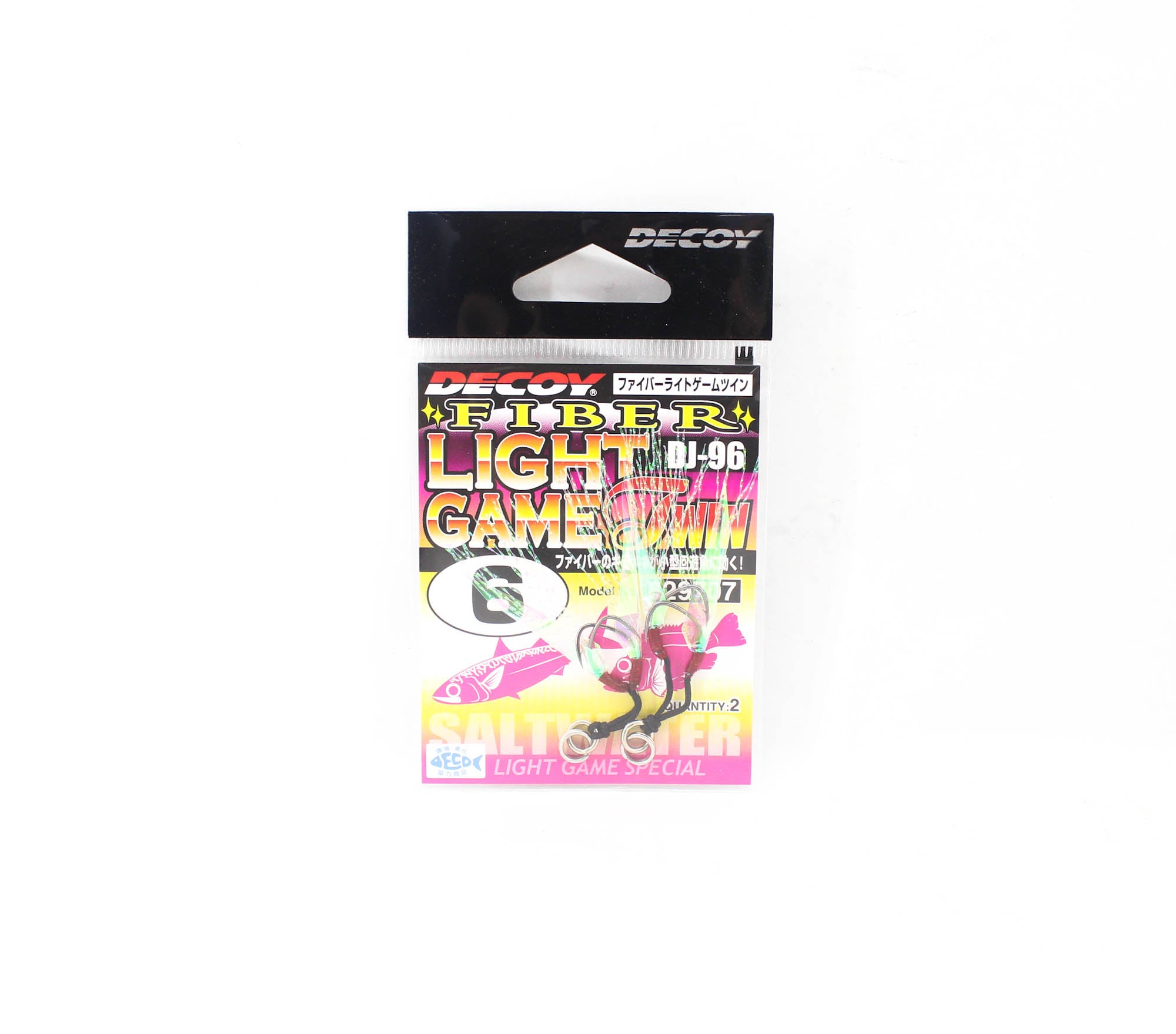 Decoy DJ-96 Fibre Light Game Twin Assist Hooks Size 6 (9707)