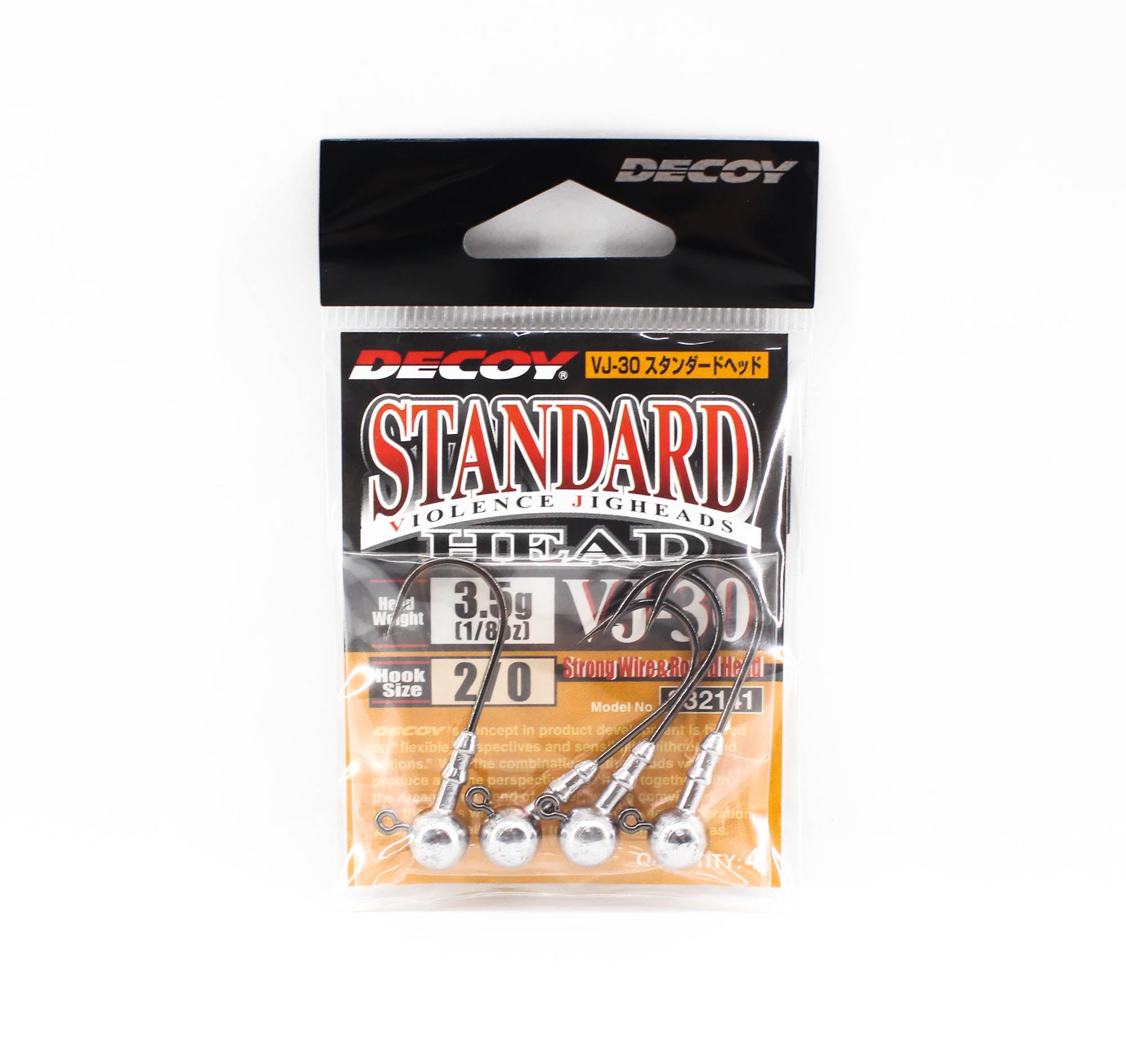 Decoy VJ-30 Jig Head Violence Standard Hook Size 2/0 , 1/8 oz (2141)