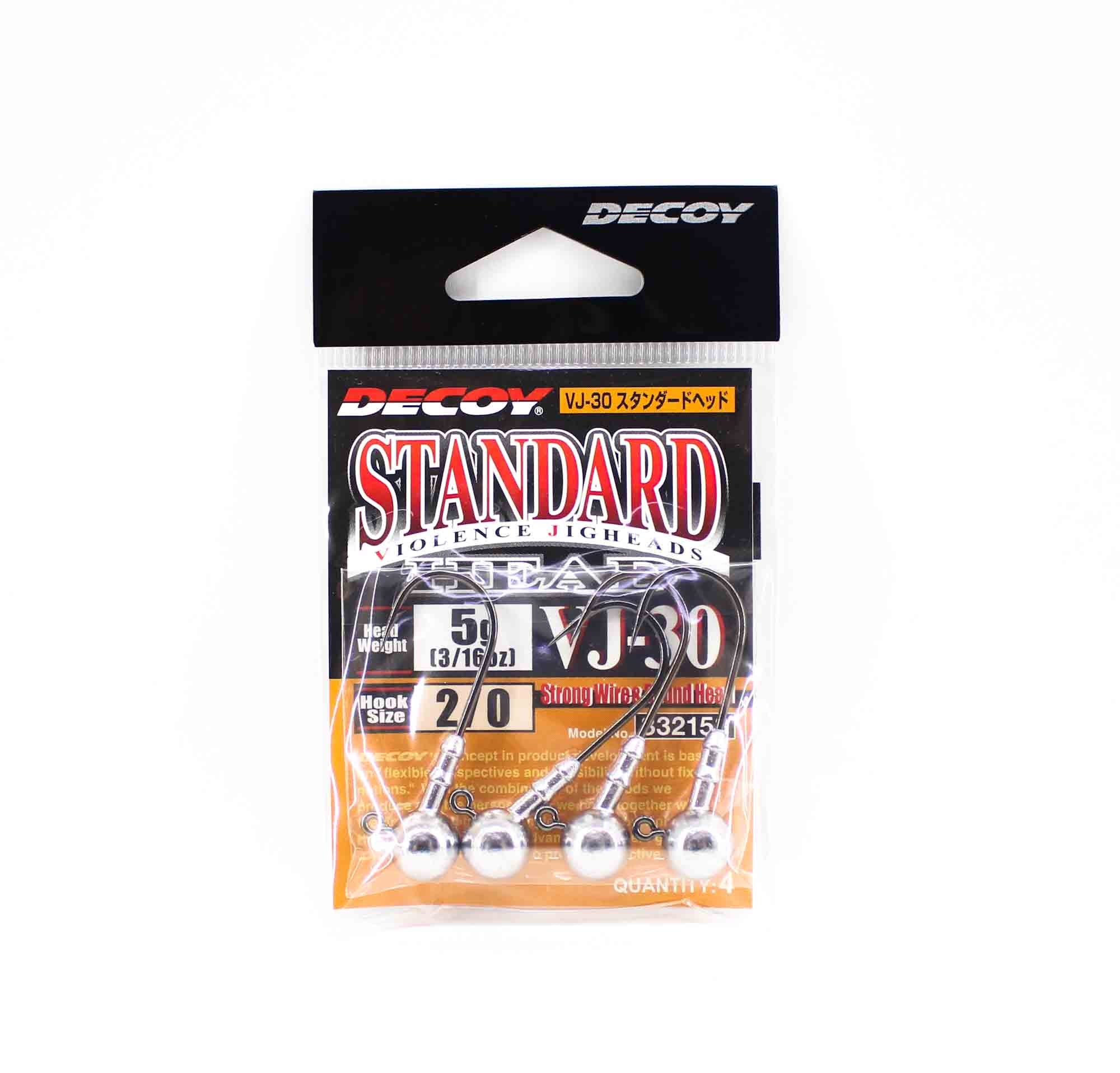 Decoy VJ-30 Jig Head Violence Standard Hook Size 2/0 , 3/16 oz (2158)