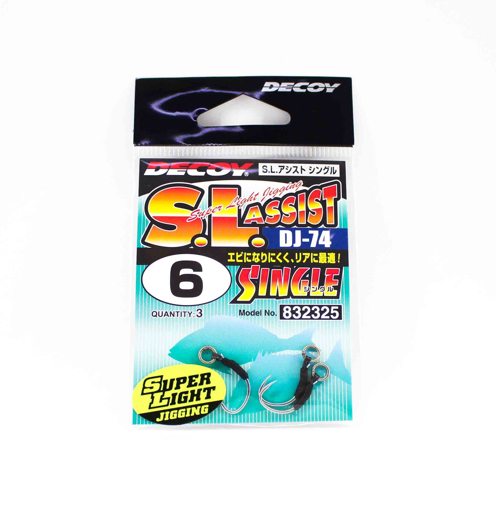 Decoy DJ-74 SL Super Light Single Assist Hooks Size 6 (2325)