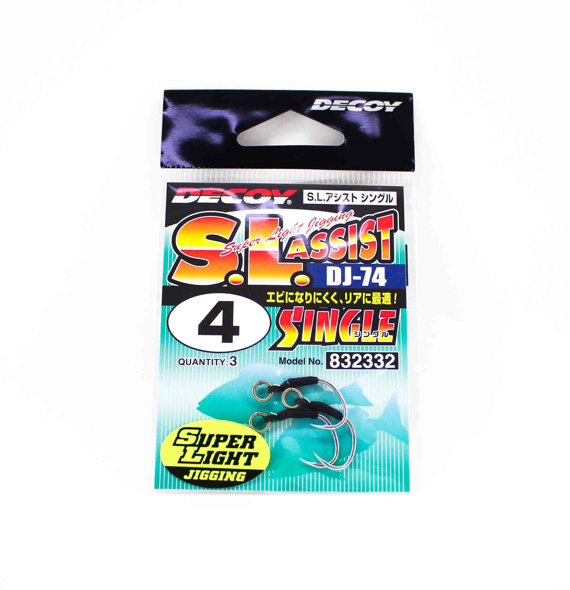 Decoy DJ-74 SL Super Light Single Assist Hooks Size 4 (2332)