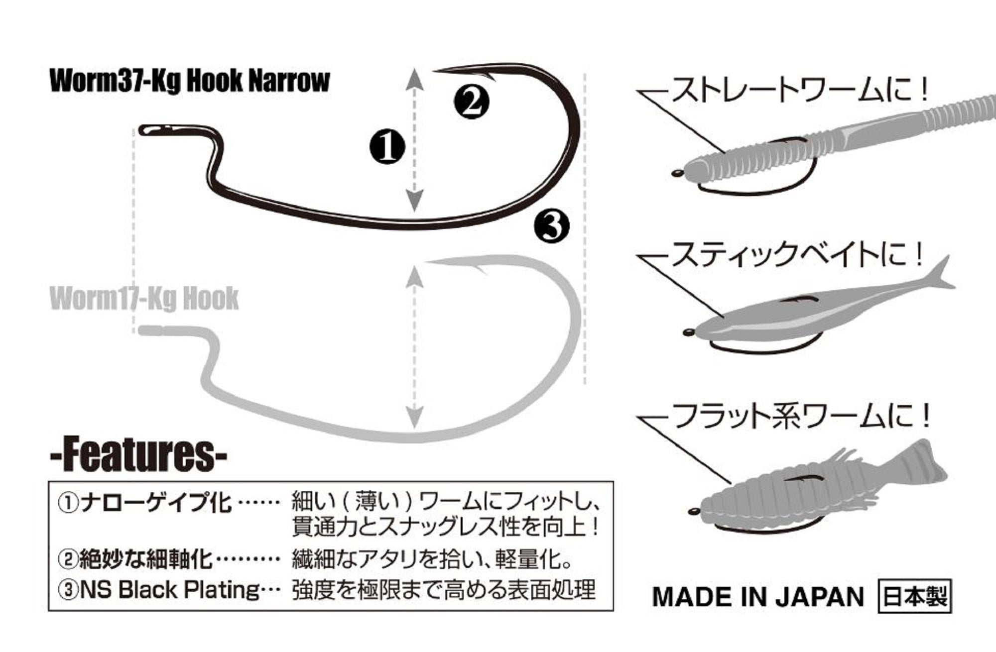 Decoy Worm 37KG Narrow Gap Worm Hooks Size 1 (2981)