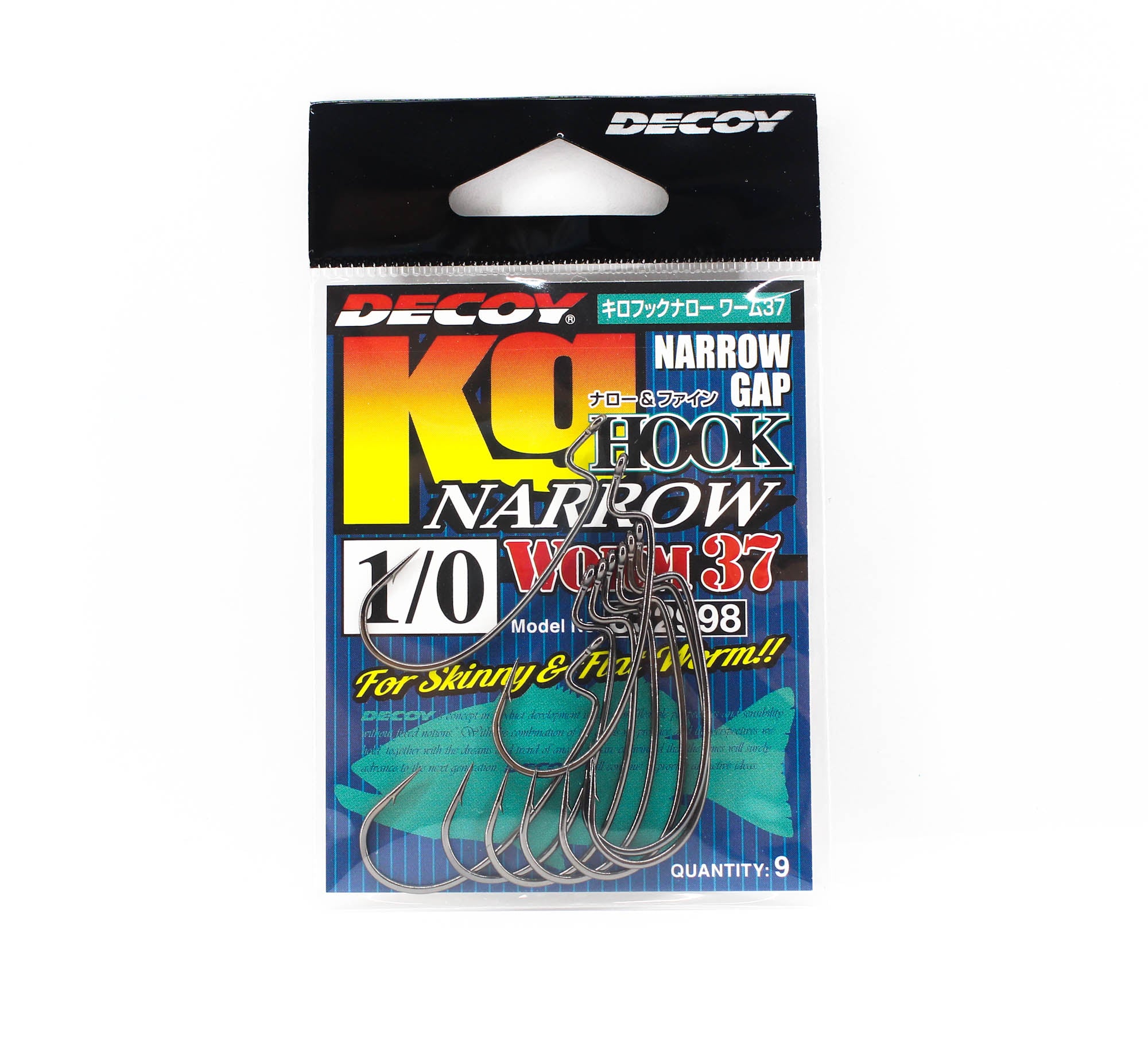 Decoy Worm 37KG Narrow Gap Worm Hooks Size 1/0 (2998)
