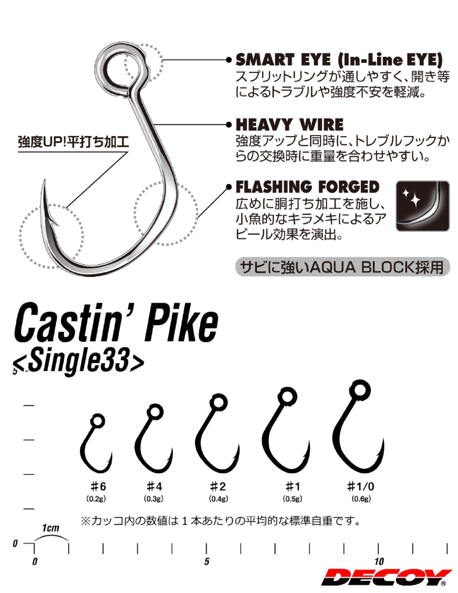 Decoy Single 33 Castin Pike Lure Hook Size 6 (3063)