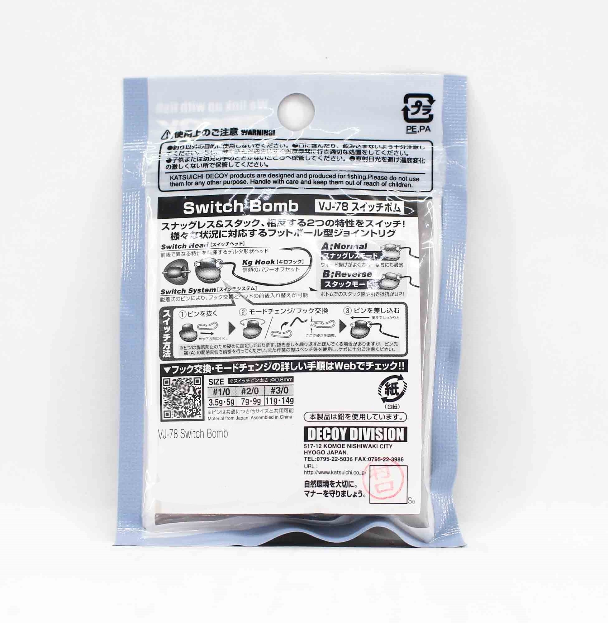 Decoy VJ-78 Jig Head Switch Bomb Size 2/0 , 7 grams (3360)