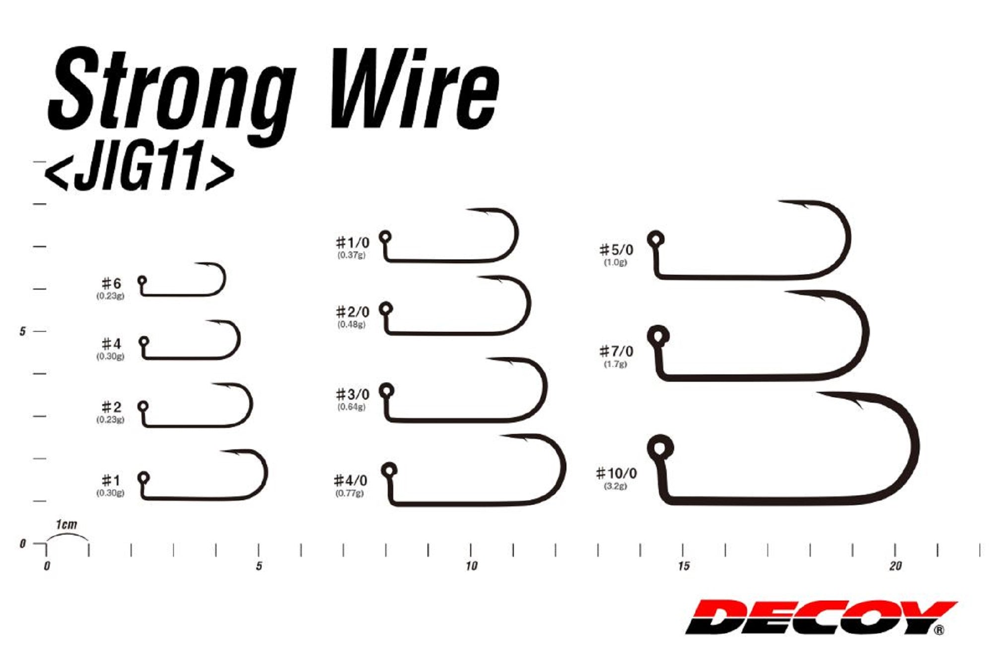 Decoy Jig-11B Strong Jig Hooks Black Size 4/0 (3759)