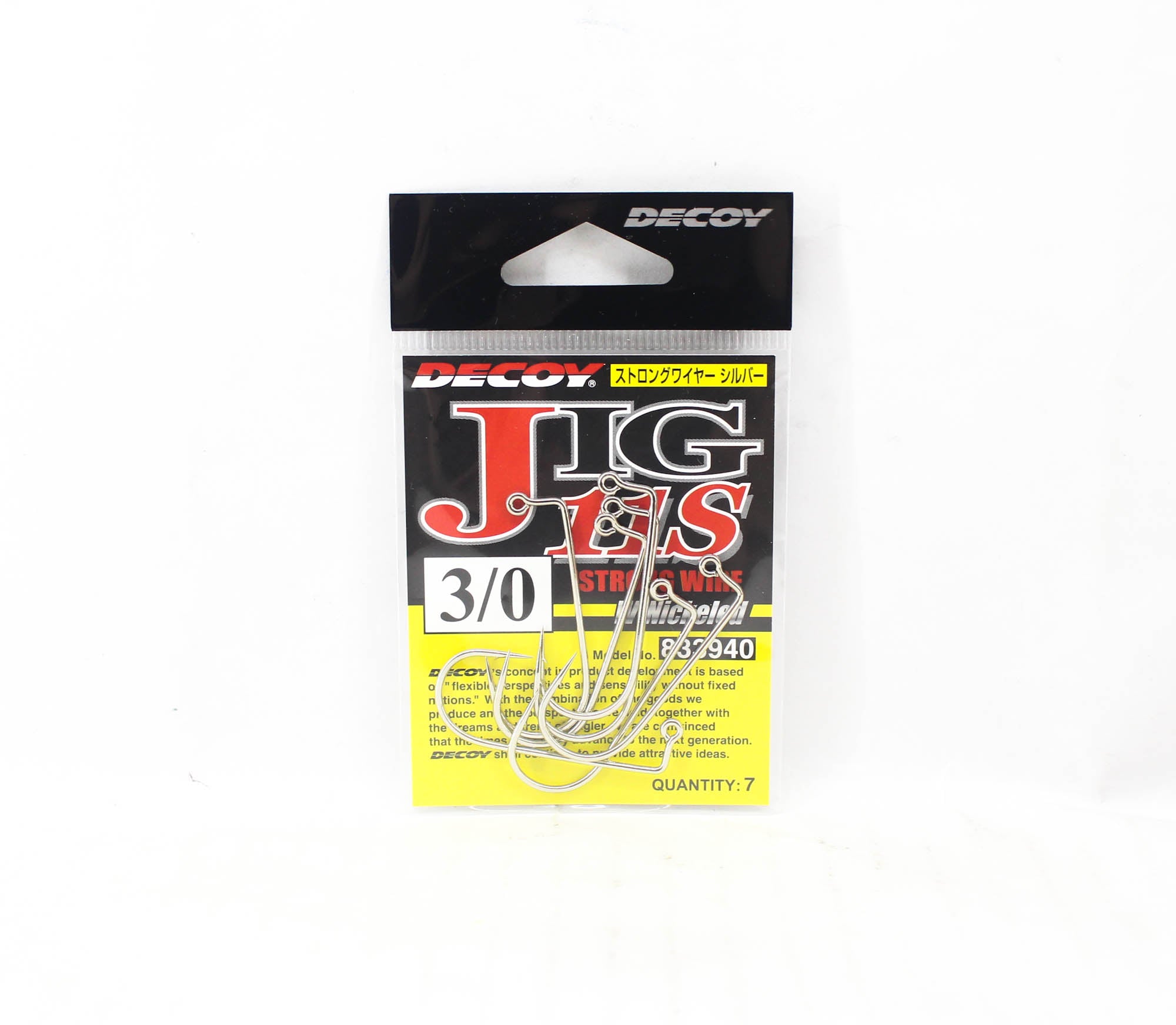 Decoy Jig-11S Strong Jig Hooks Silver Size 3/0 (3940)