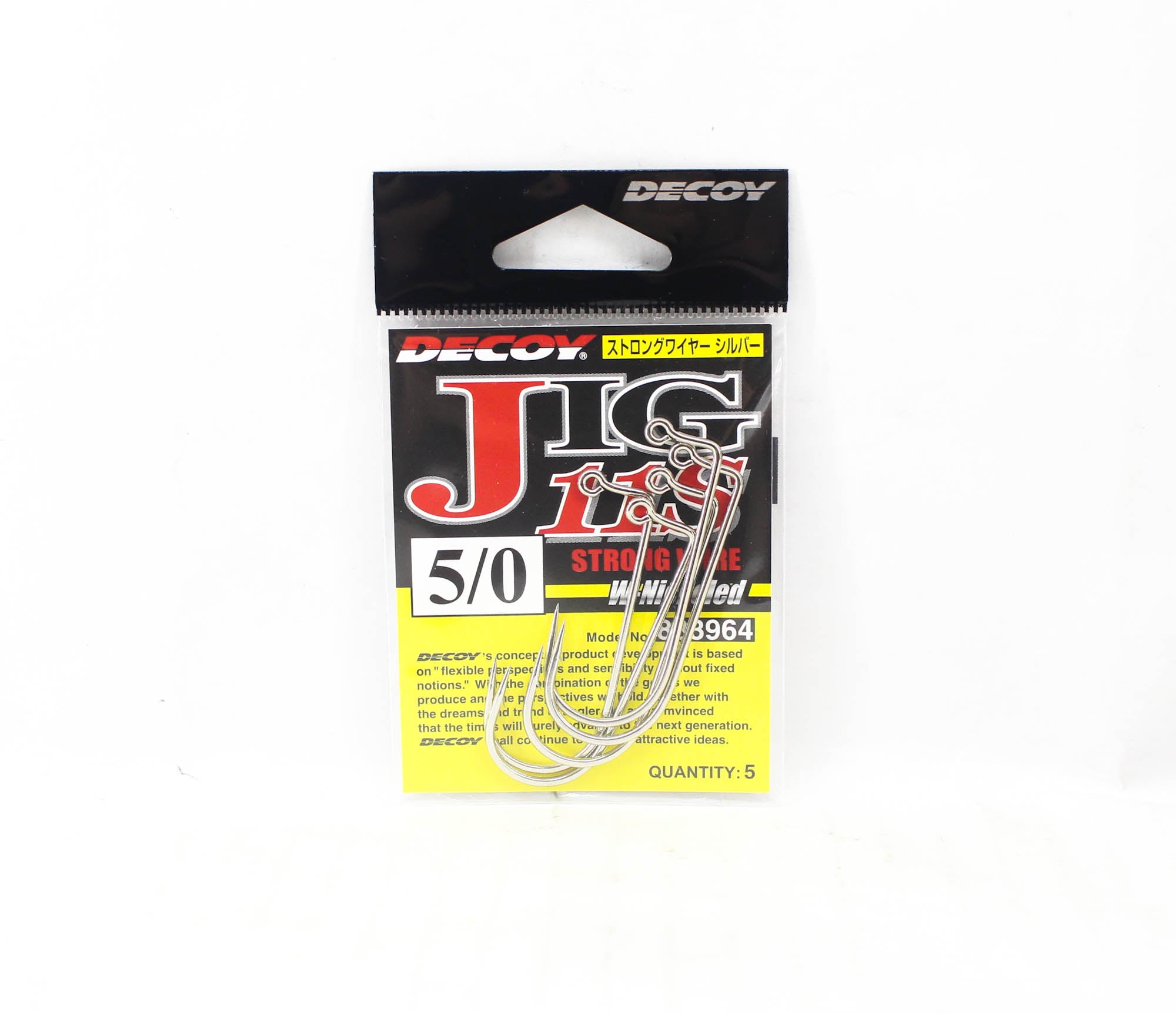 Decoy Jig-11S Strong Jig Hooks Silver Size 5/0 (3964)