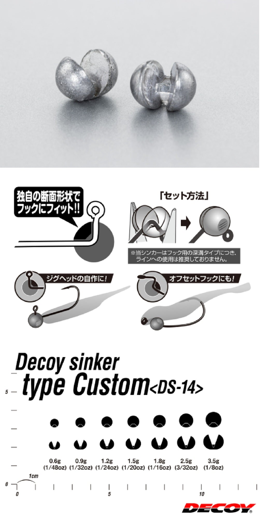 Decoy DS-14 Sinker Jig Head Type 0.9 grams (4220)
